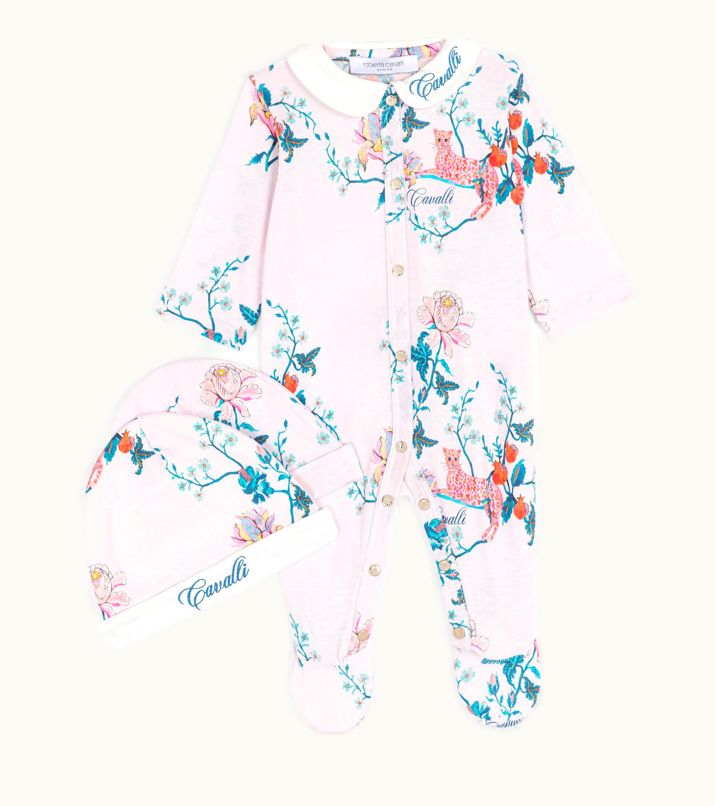 Roberto Cavalli Roberto Cavalli Floral-Print Babygrow Set Baby Pink