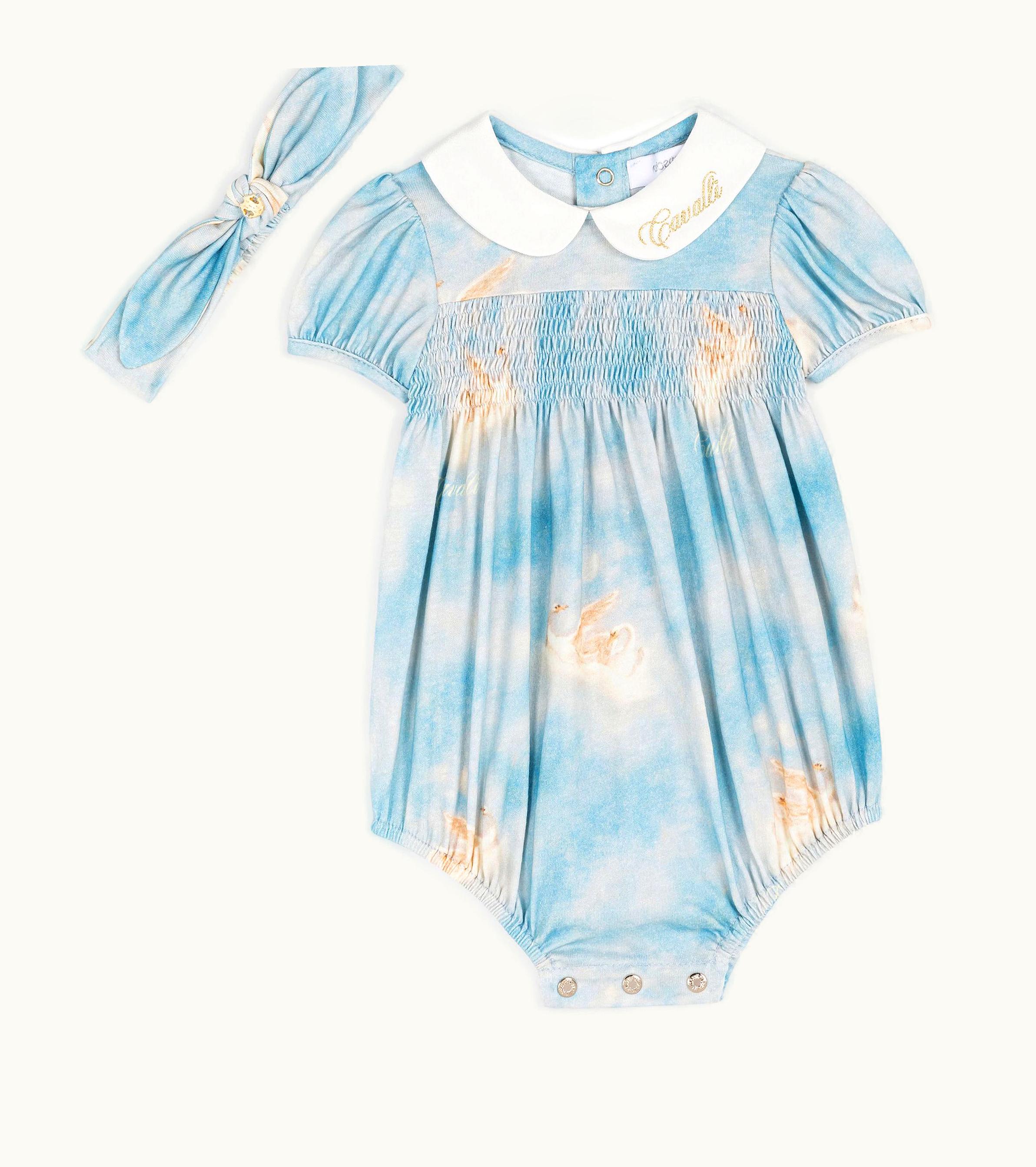 Roberto Cavalli Roberto Cavalli Wild Leda-Print Romper Set Light Blue