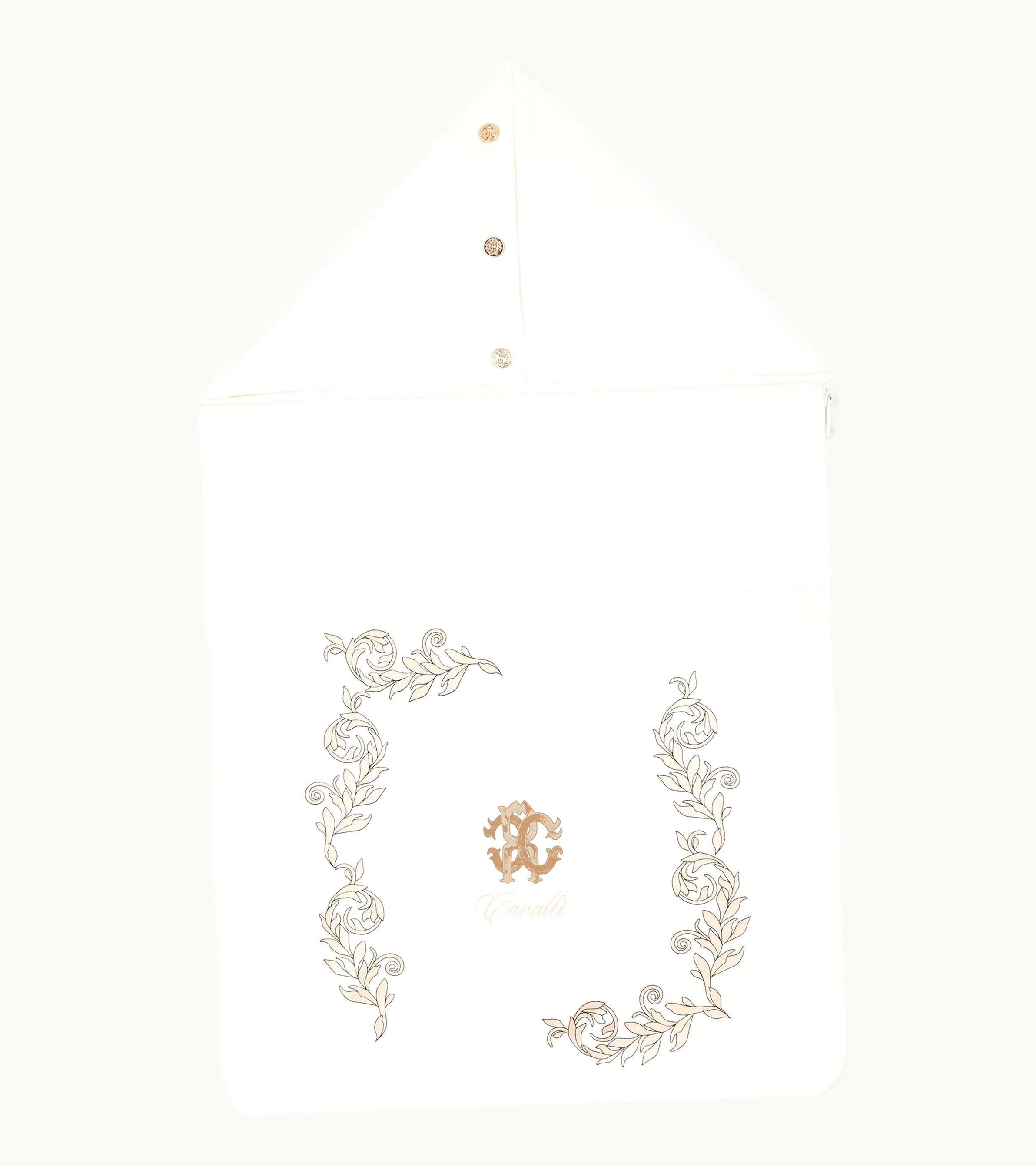 Roberto Cavalli Roberto Cavalli Rc Monogram-Print Cotton Baby Nest Milky White