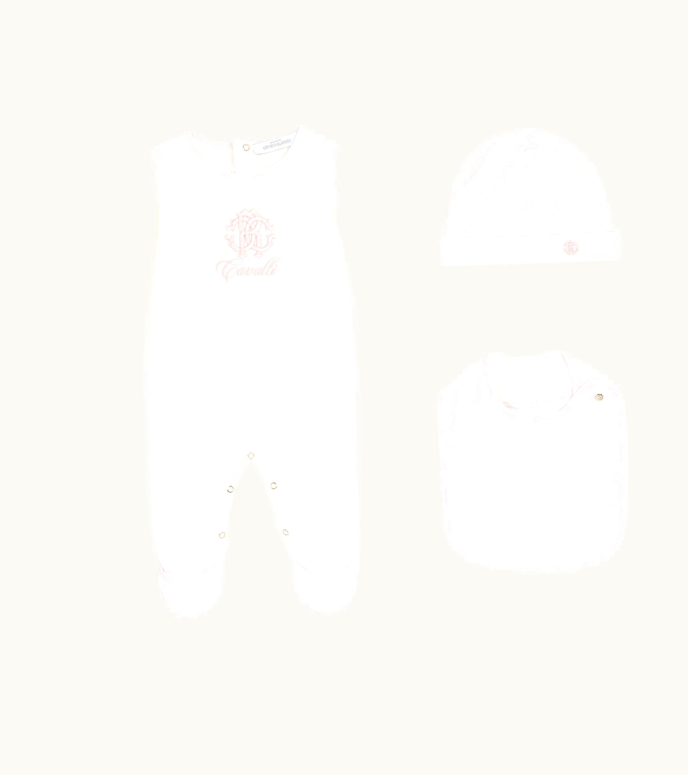 Roberto Cavalli Roberto Cavalli Rc Monogram-Embroidered Babygrow Set Baby Pink RJT849-JD001-02815