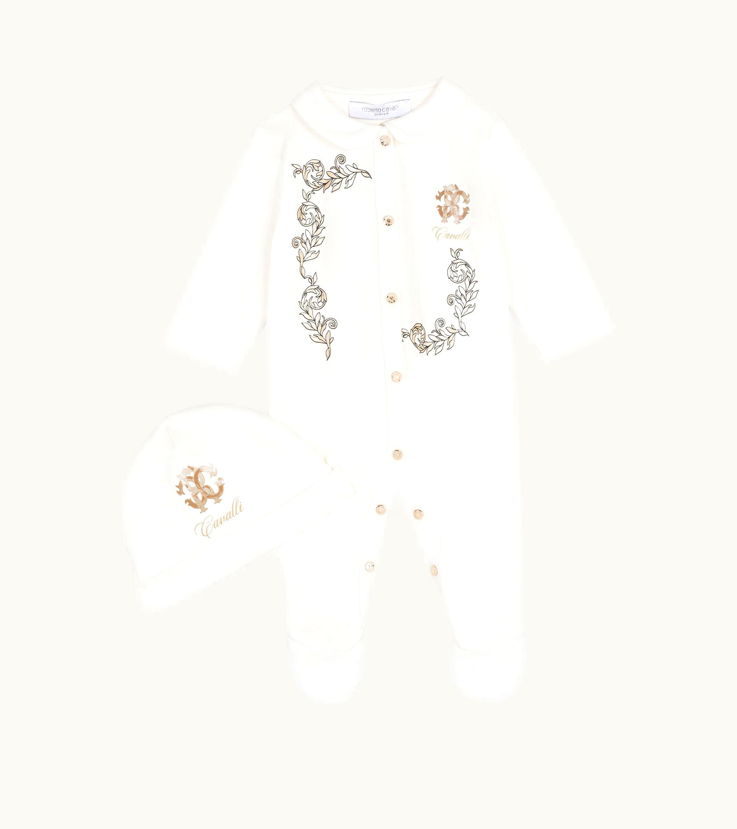 Roberto Cavalli Roberto Cavalli Rc Monogram-Print Babygrow Set Milky White