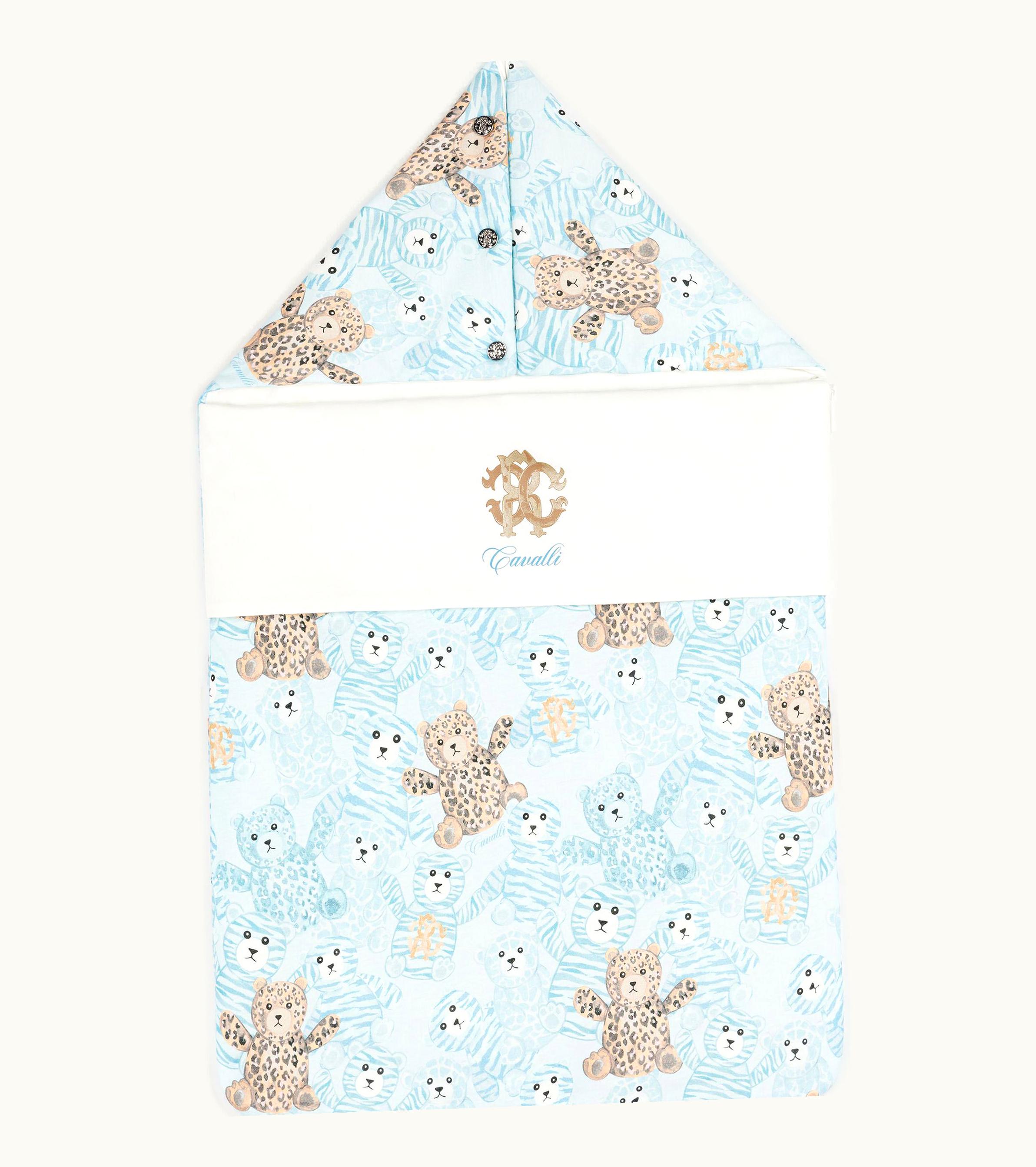 Roberto Cavalli Roberto Cavalli Teddy Bear-Print Baby Nest Baby Blue