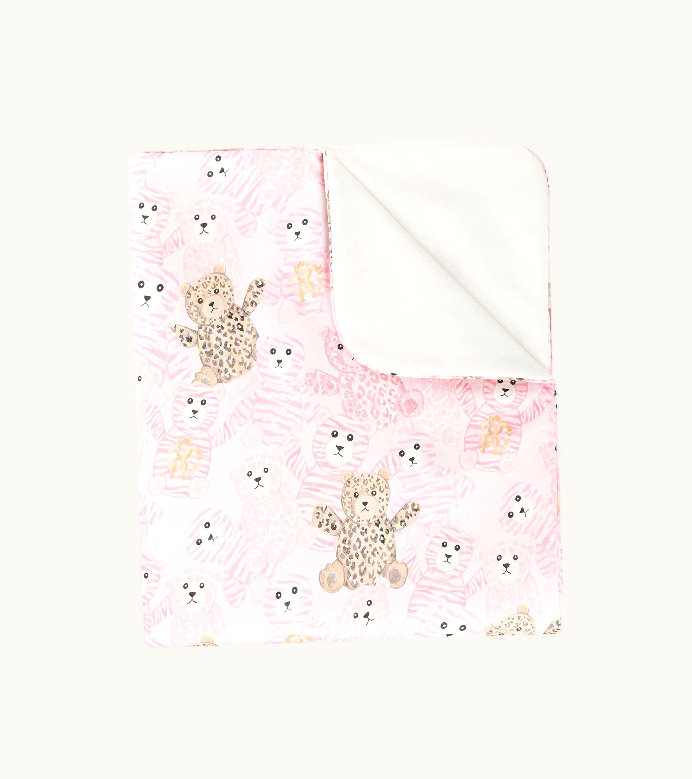 Roberto Cavalli Roberto Cavalli Rc Monogram And Teddy Bear-Print Blanket Baby Pink