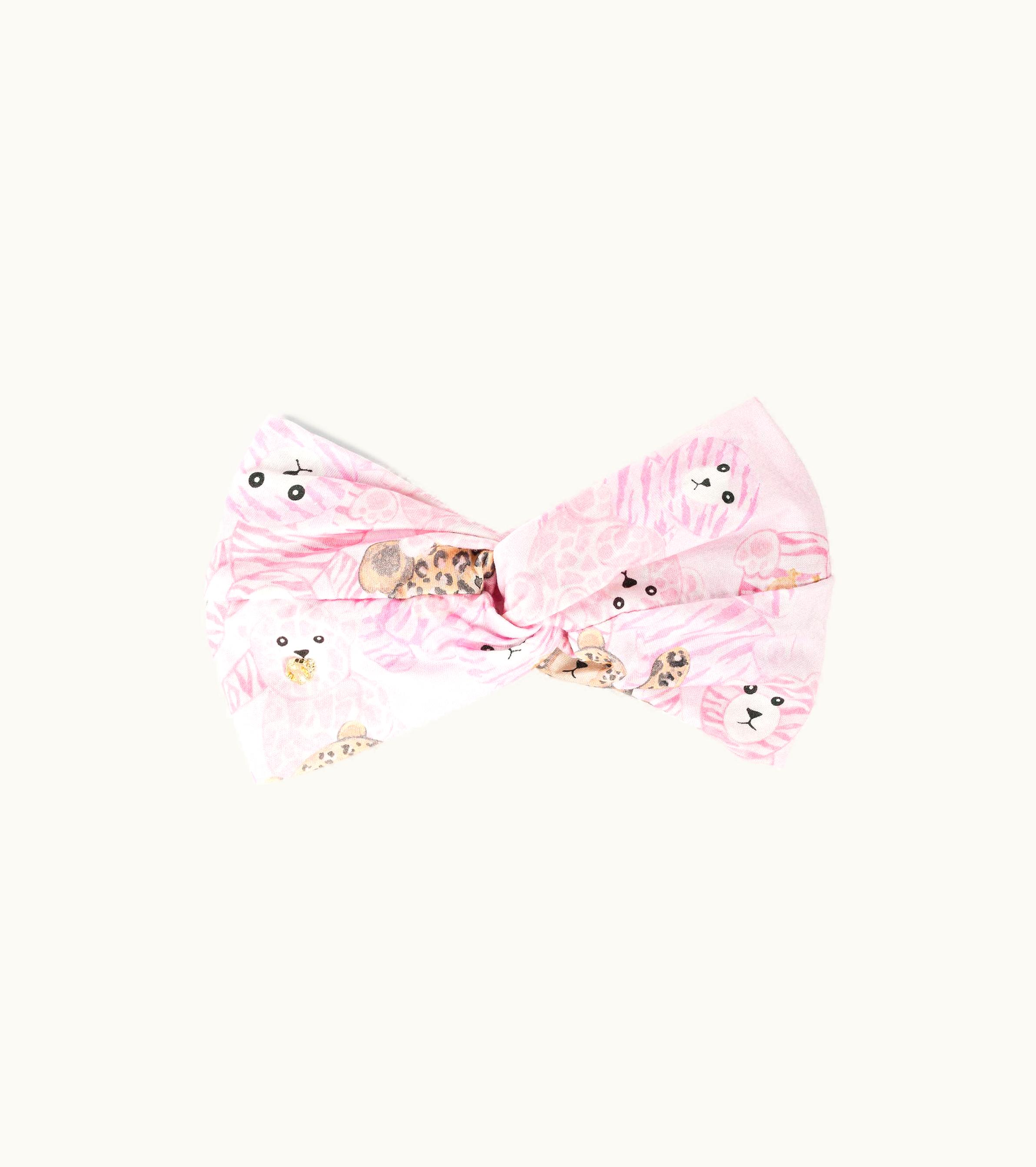 Roberto Cavalli Roberto Cavalli Teddy Bear-Print Twist Headband Baby Pink