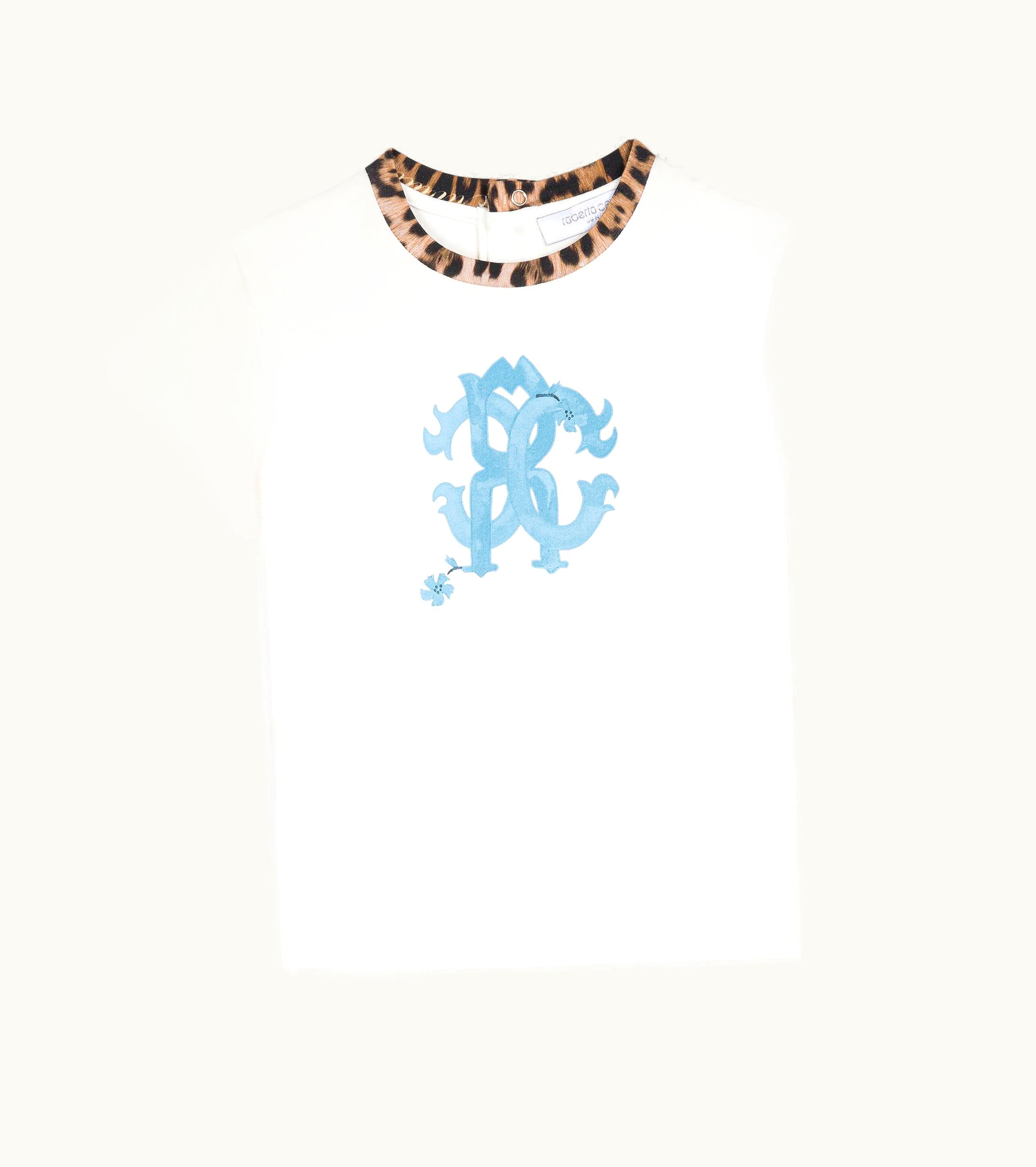 Roberto Cavalli Roberto Cavalli RC Monogram Milky White Cotton T-Shirt