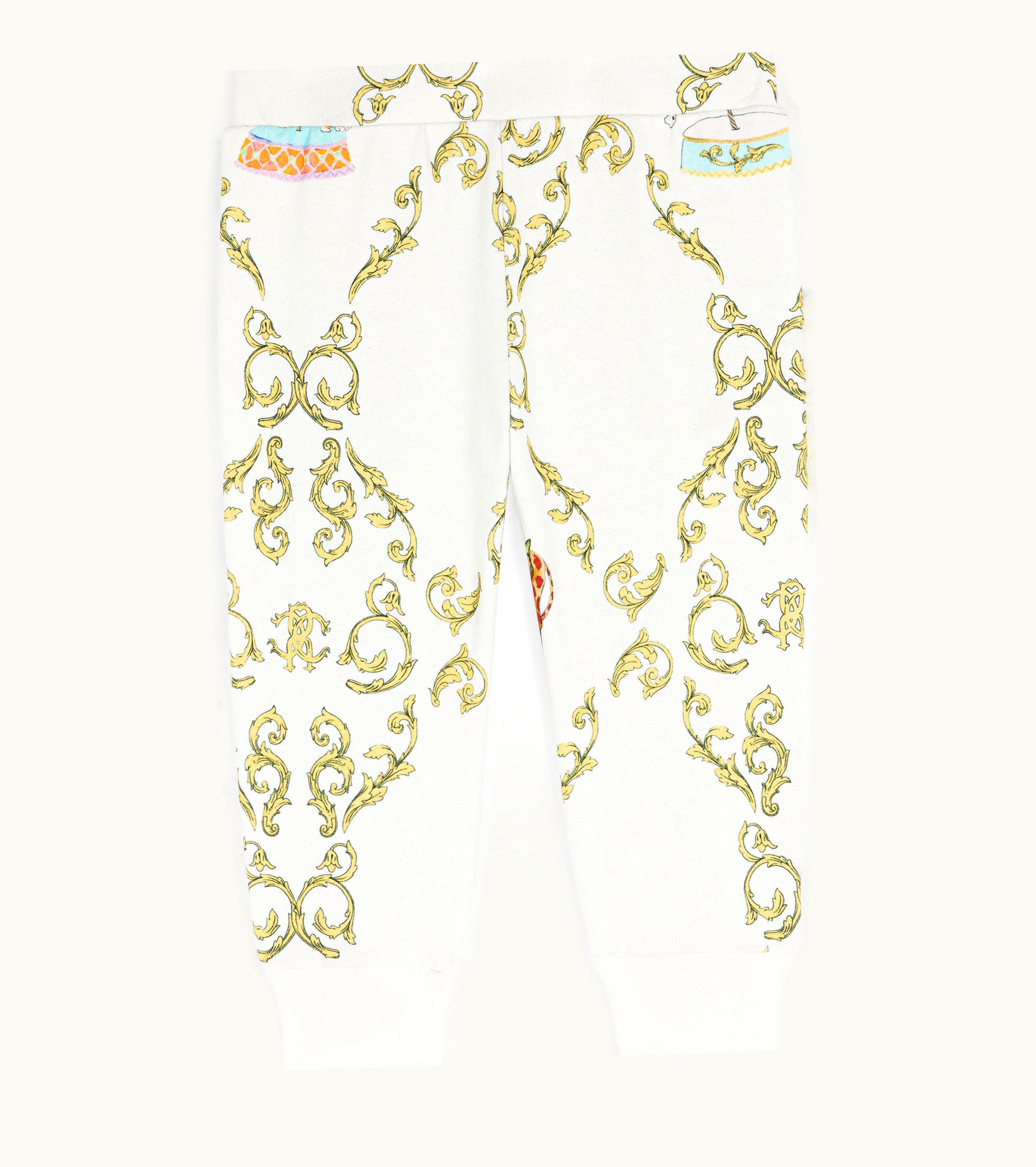 Roberto Cavalli Roberto Cavalli Filigree-Print Cotton Track Pants Milky White