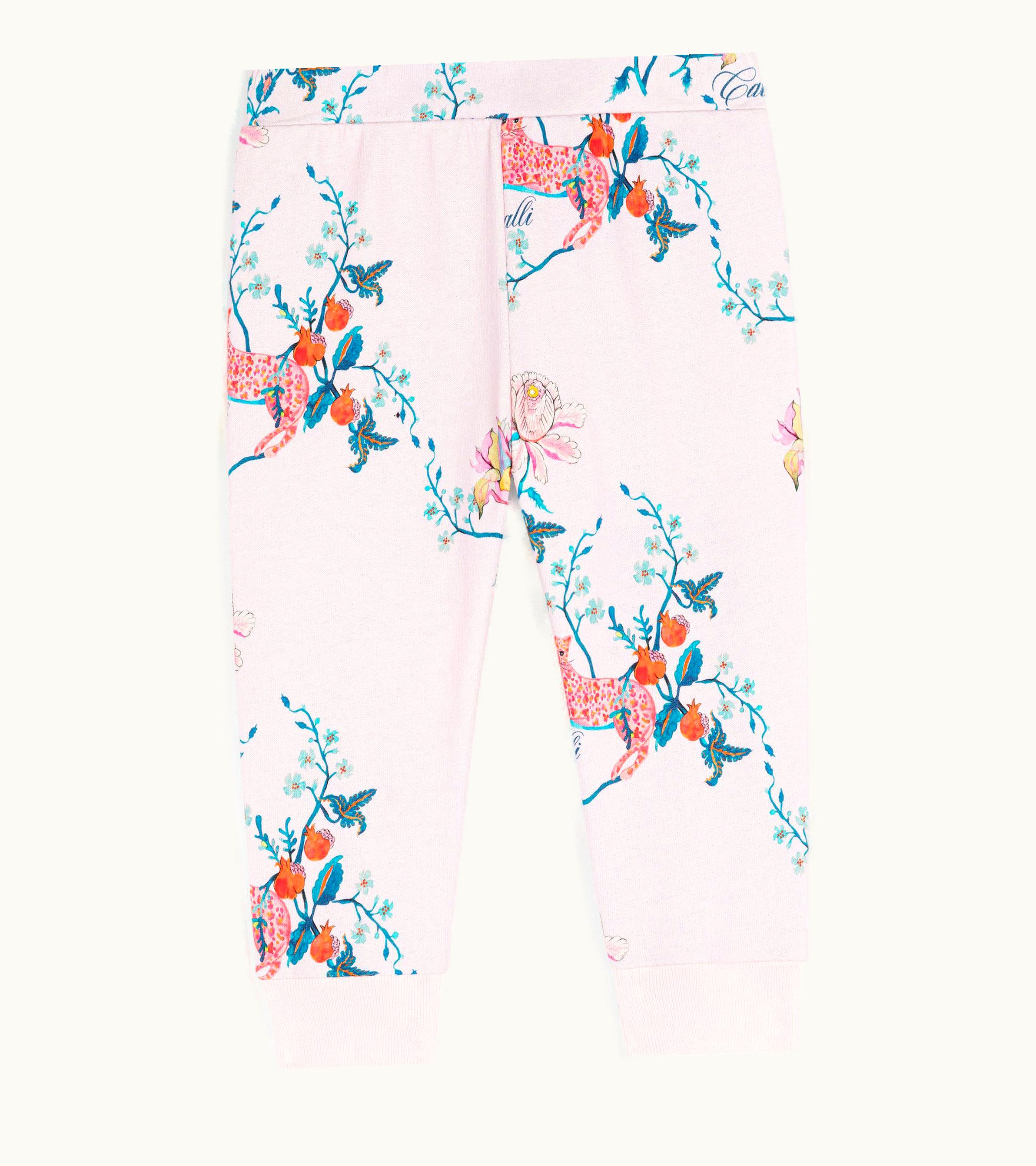 Roberto Cavalli Roberto Cavalli Logo And Floral-Print Cotton Track Pants Baby Pink