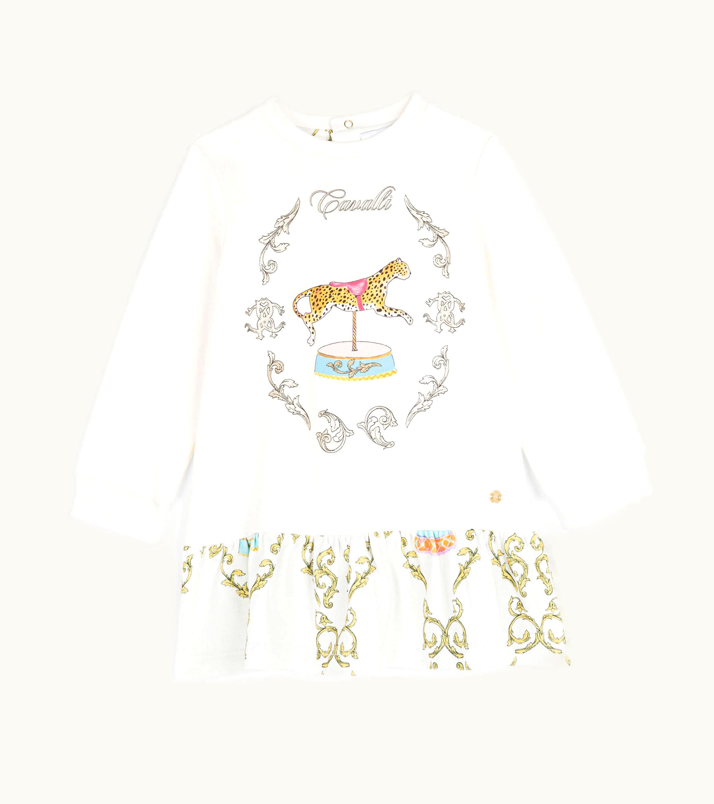 Roberto Cavalli Roberto Cavalli Rc Monogram And Filigree-Print Dress Milky White