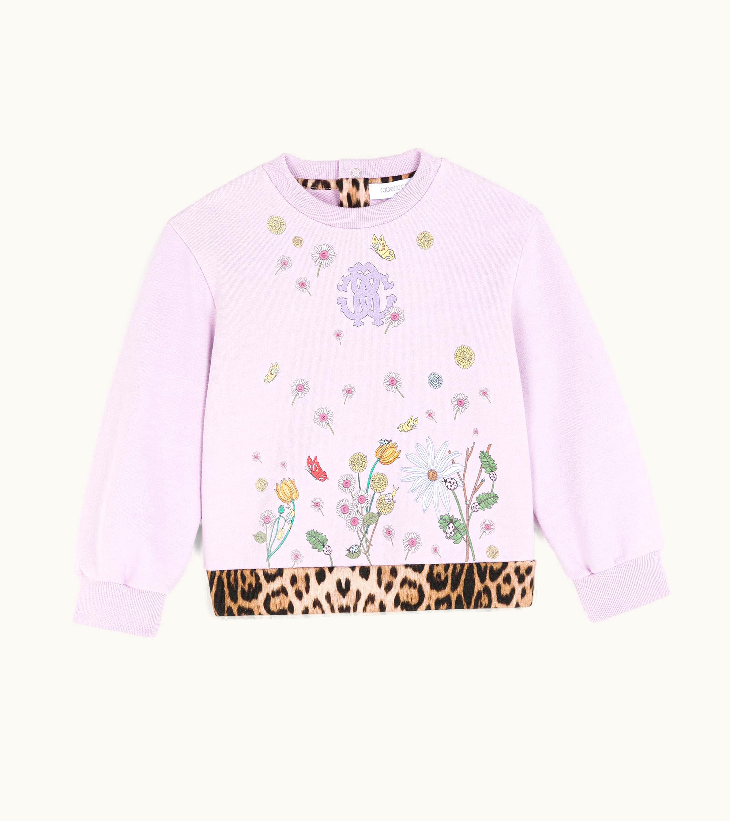 Roberto Cavalli Roberto Cavalli Rc Monogram Cotton Sweatshirt Lilac