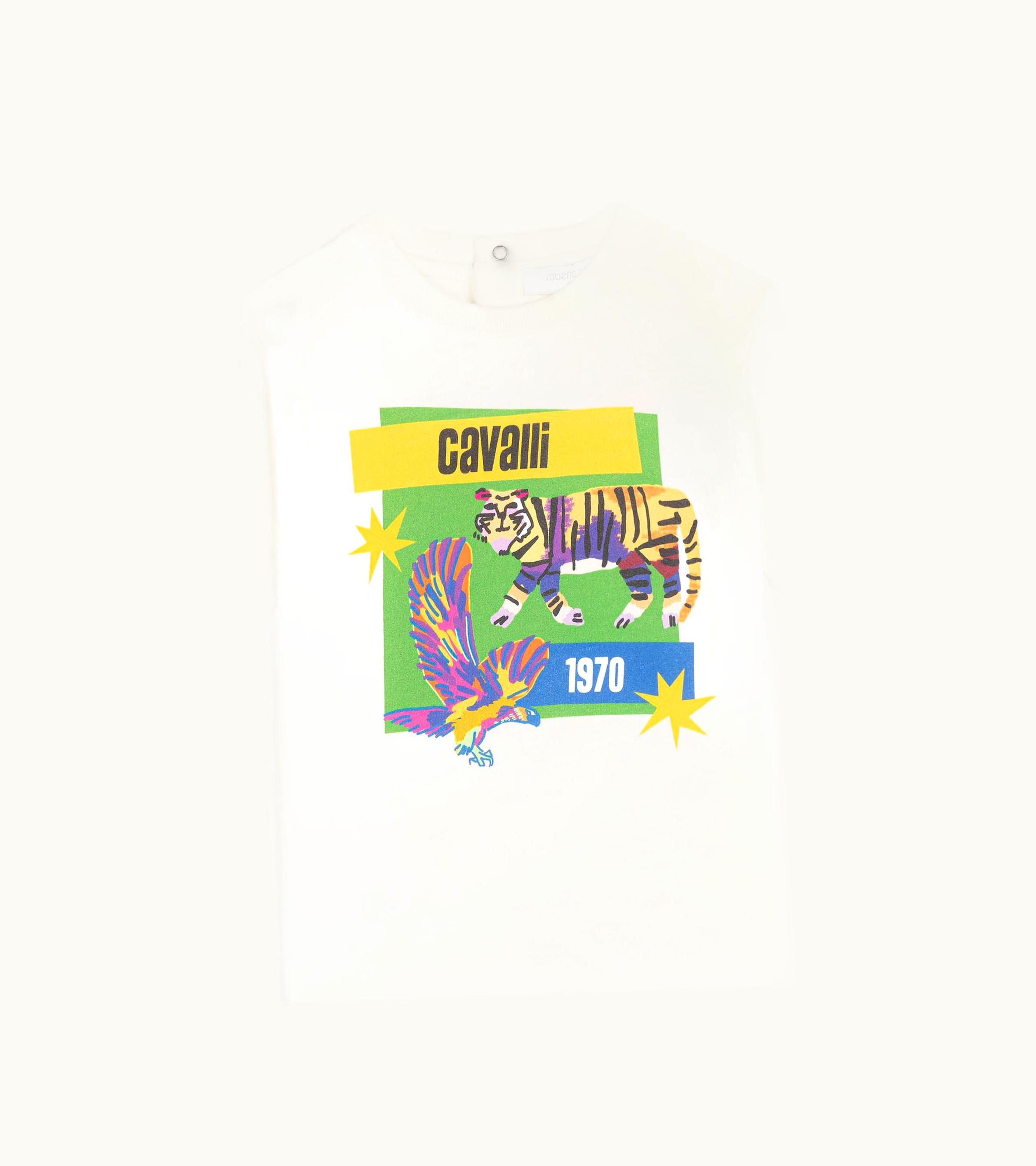 Roberto Cavalli Roberto Cavalli Logo-Print Cotton T-shirt Milky White