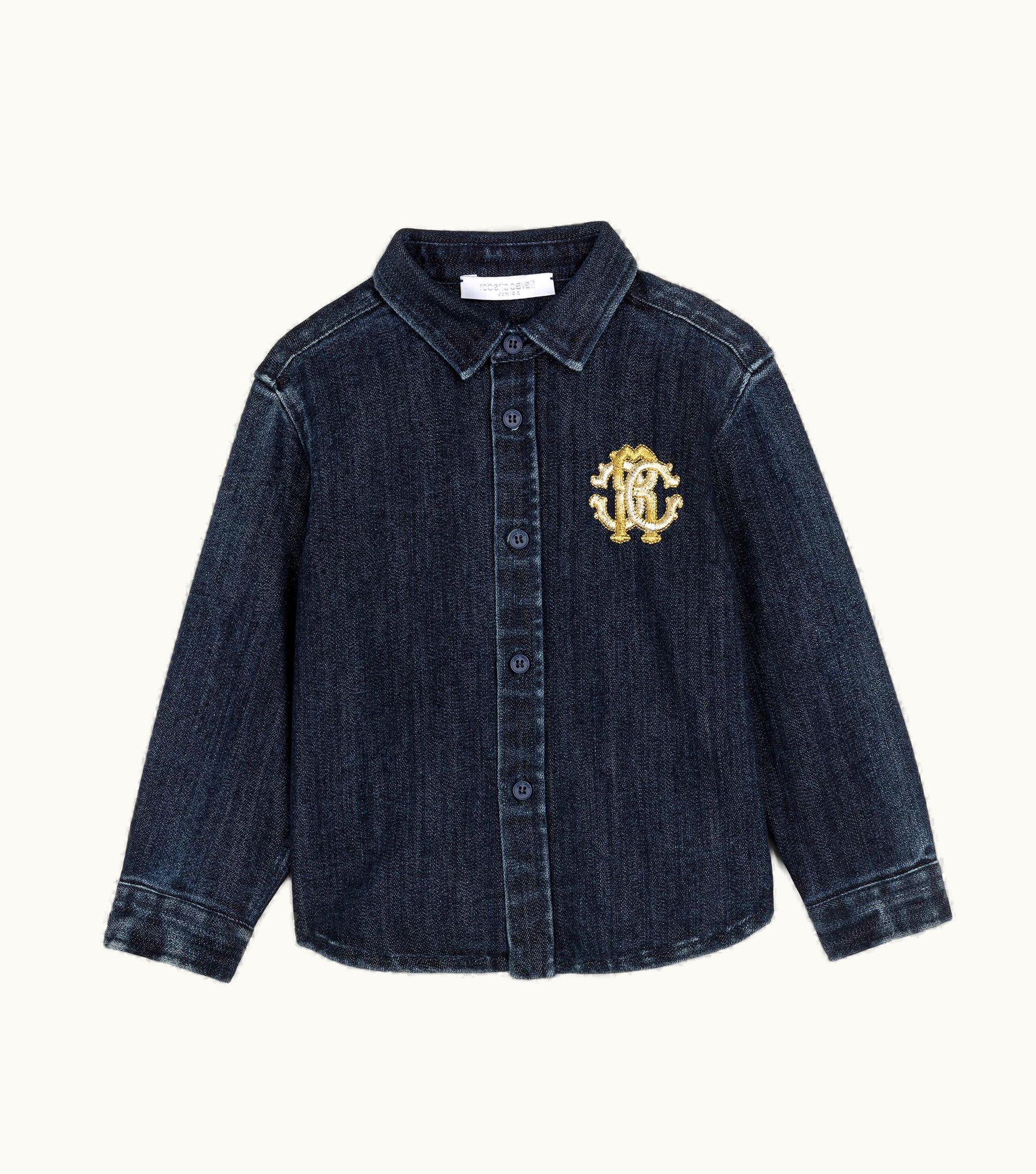 Roberto Cavalli Roberto Cavalli Rc Monogram Denim Shirt Medium Blue