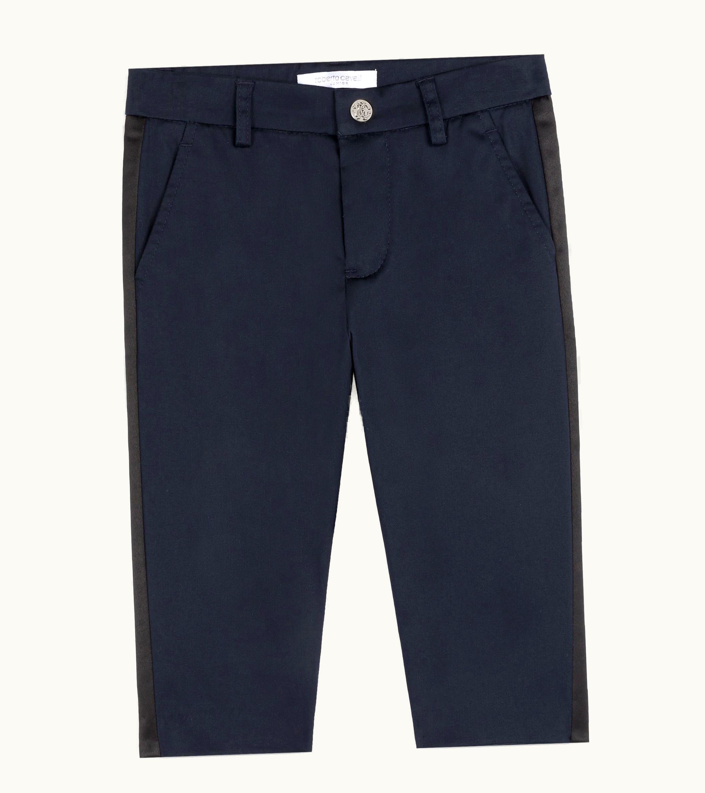 Roberto Cavalli Roberto Cavalli Rc Monogram-Embroidered Cotton Trousers Bluette