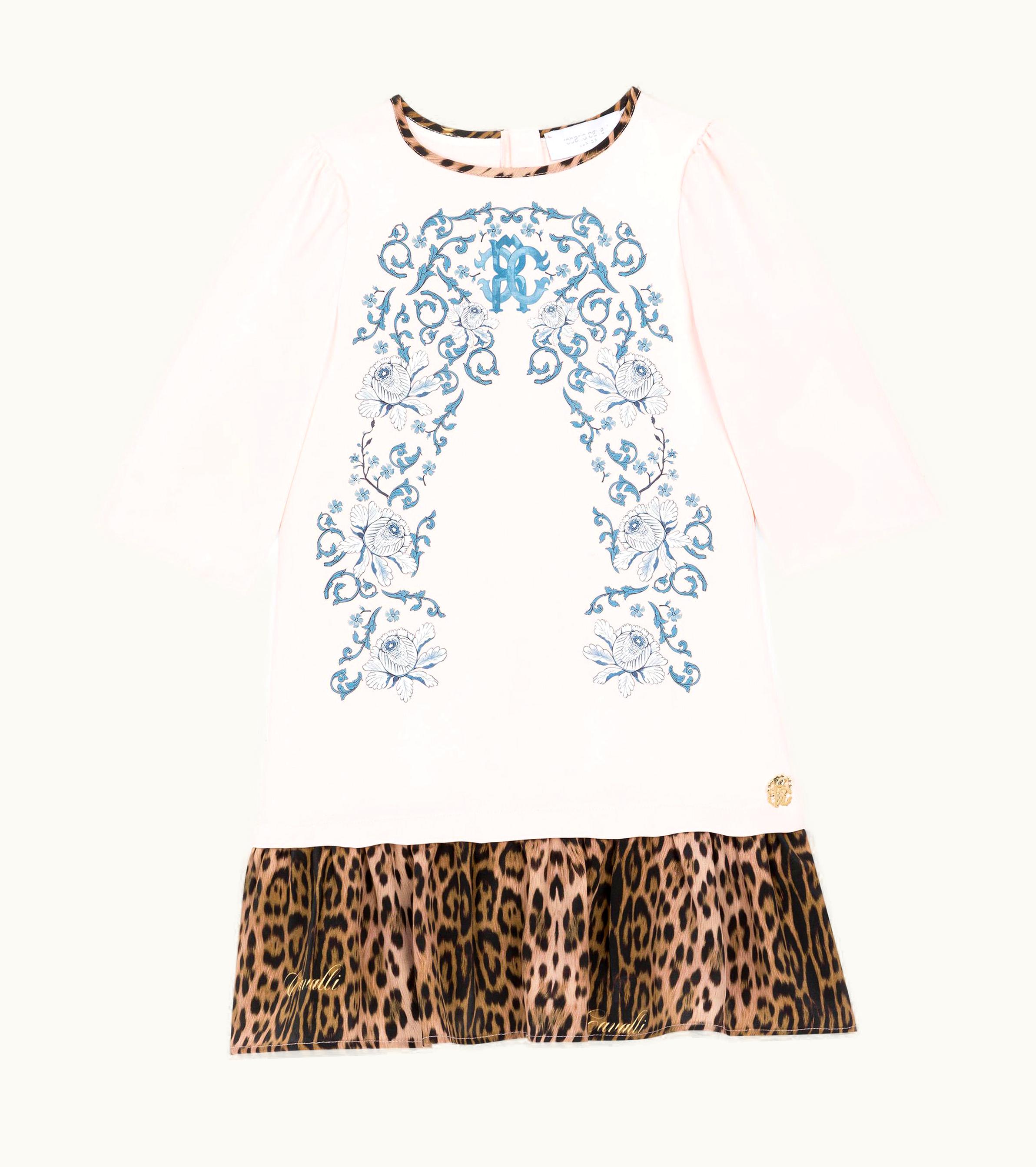 Roberto Cavalli Roberto Cavalli Floral And Leopard-Print Cotton Dress Natural / Pink