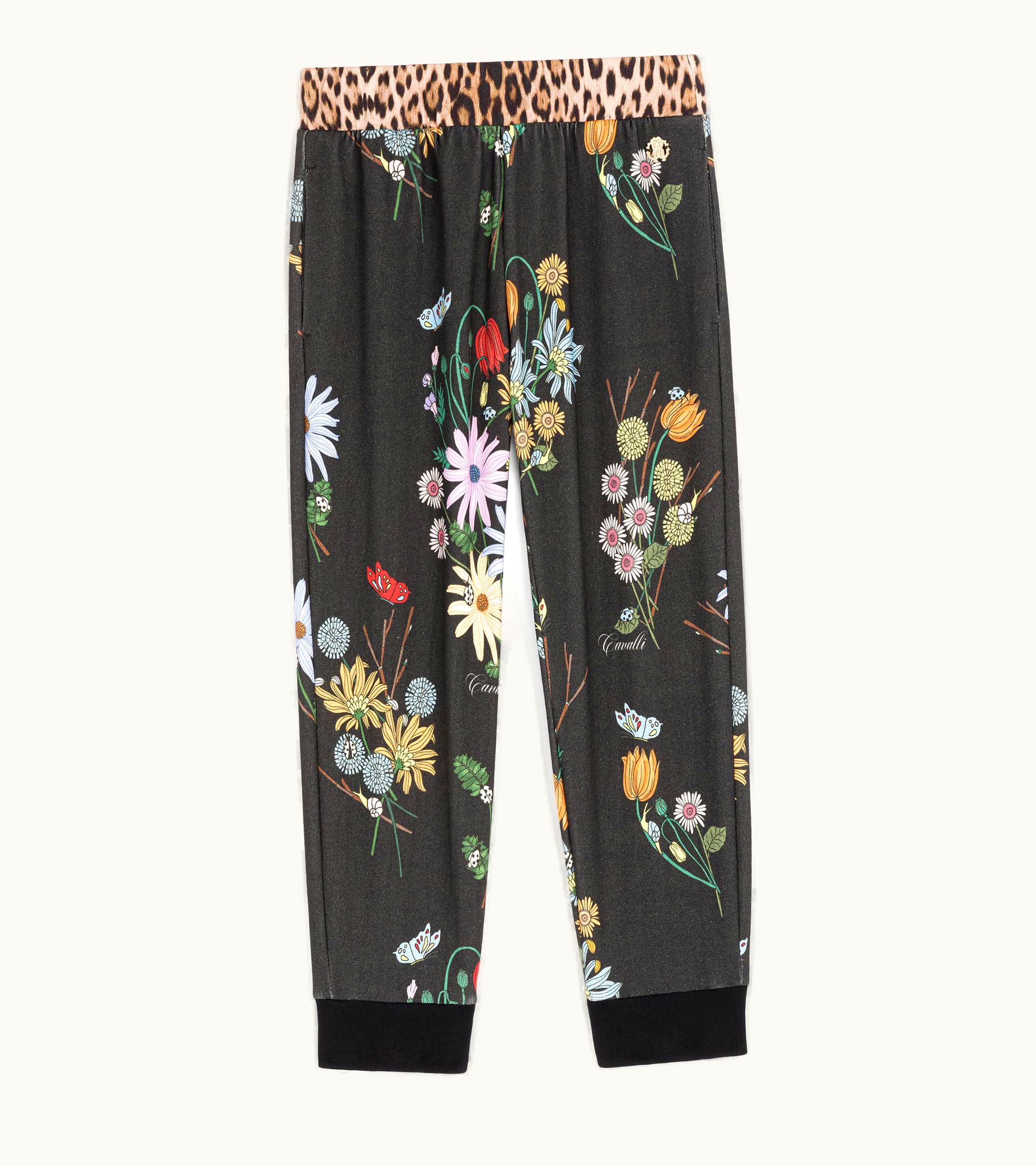 Roberto Cavalli Roberto Cavalli Floral And Leopard-Print Sweatpants Black