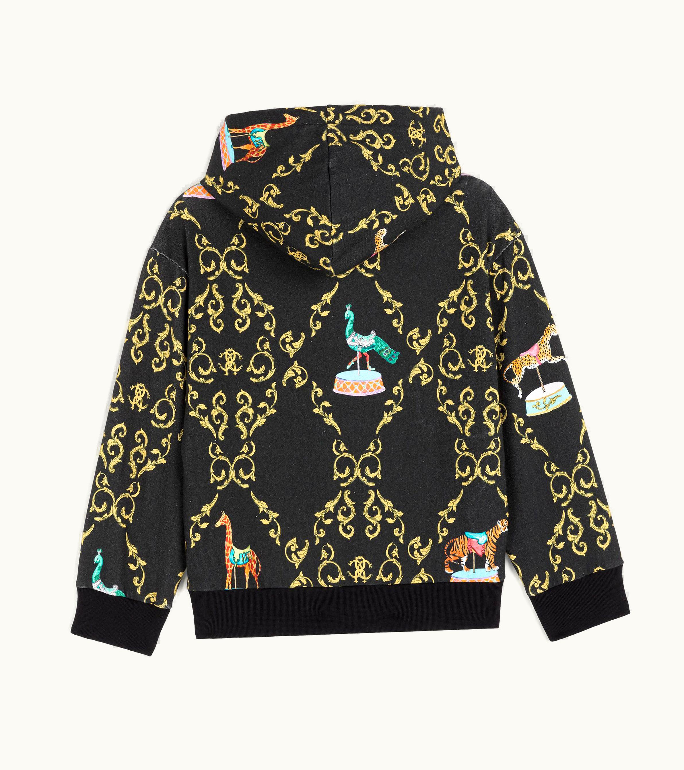 Roberto Cavalli Roberto Cavalli Filigree-Print Cotton Hoodie Black