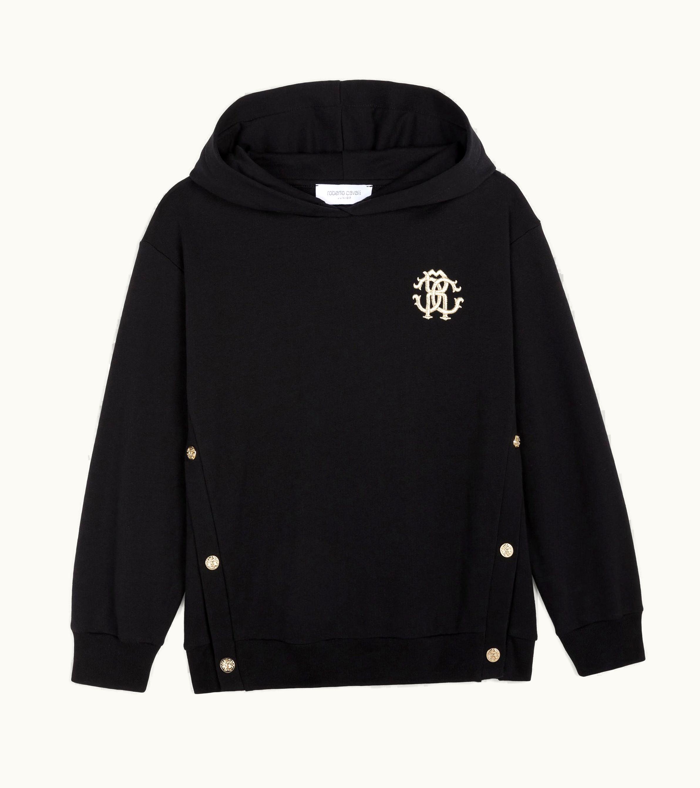 Roberto Cavalli Roberto Cavalli Rc Monogram-Embroidered Hoodie Black