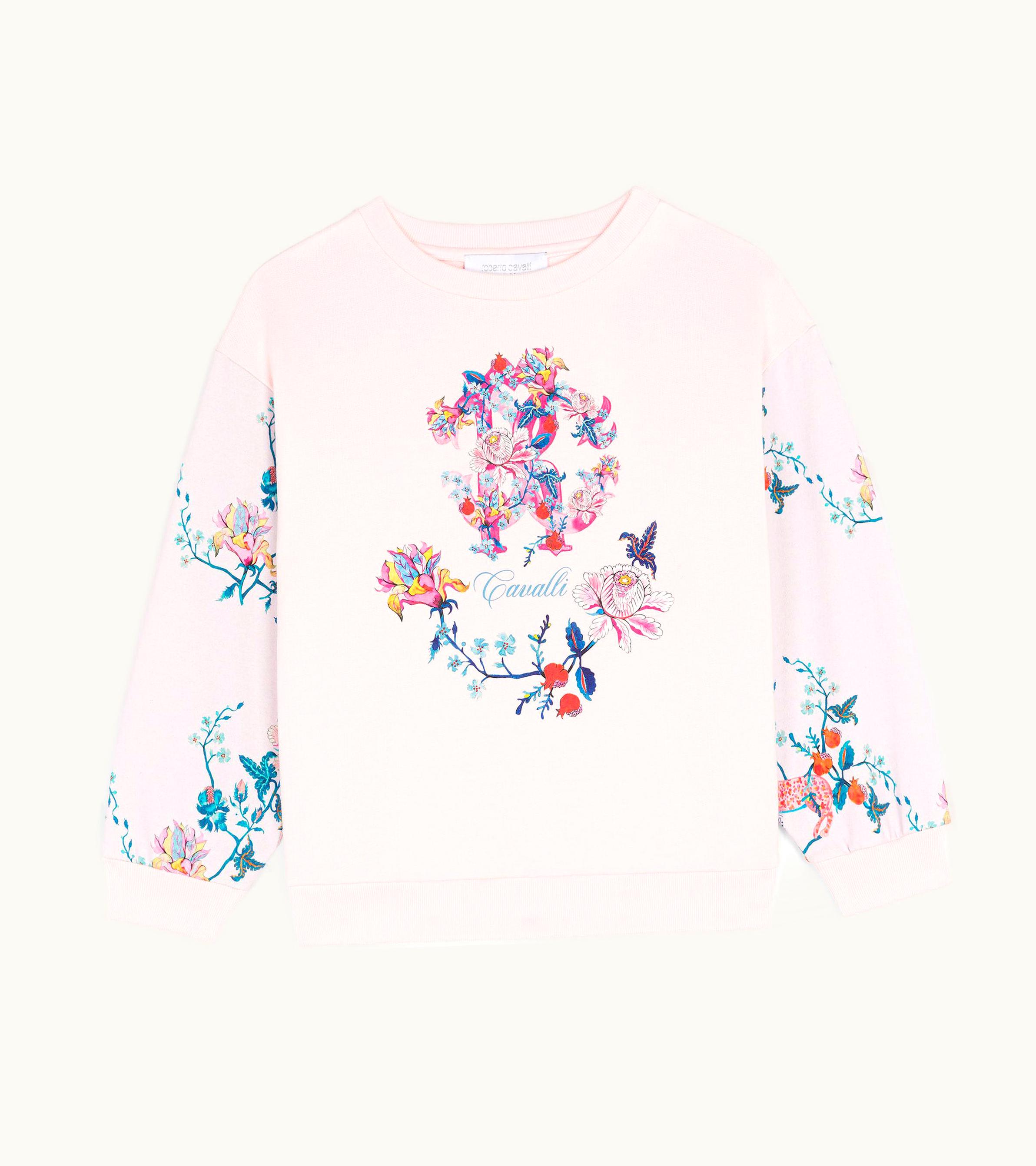 Roberto Cavalli Roberto Cavalli Rc Monogram-Print Cotton Sweatshirt Baby Pink