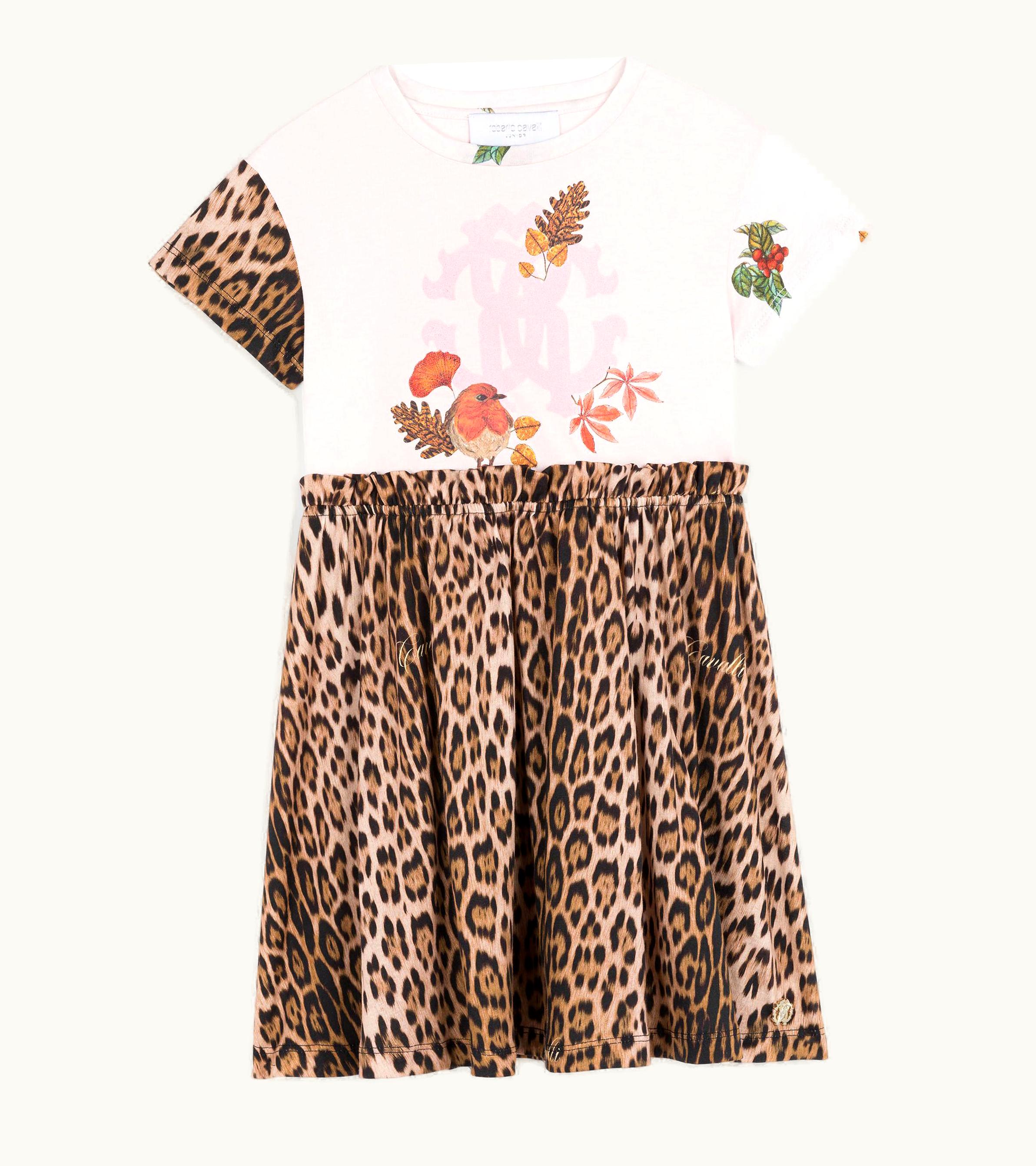 Roberto Cavalli Roberto Cavalli Leopard And Bird-Print Cotton Dress Pink / Natural