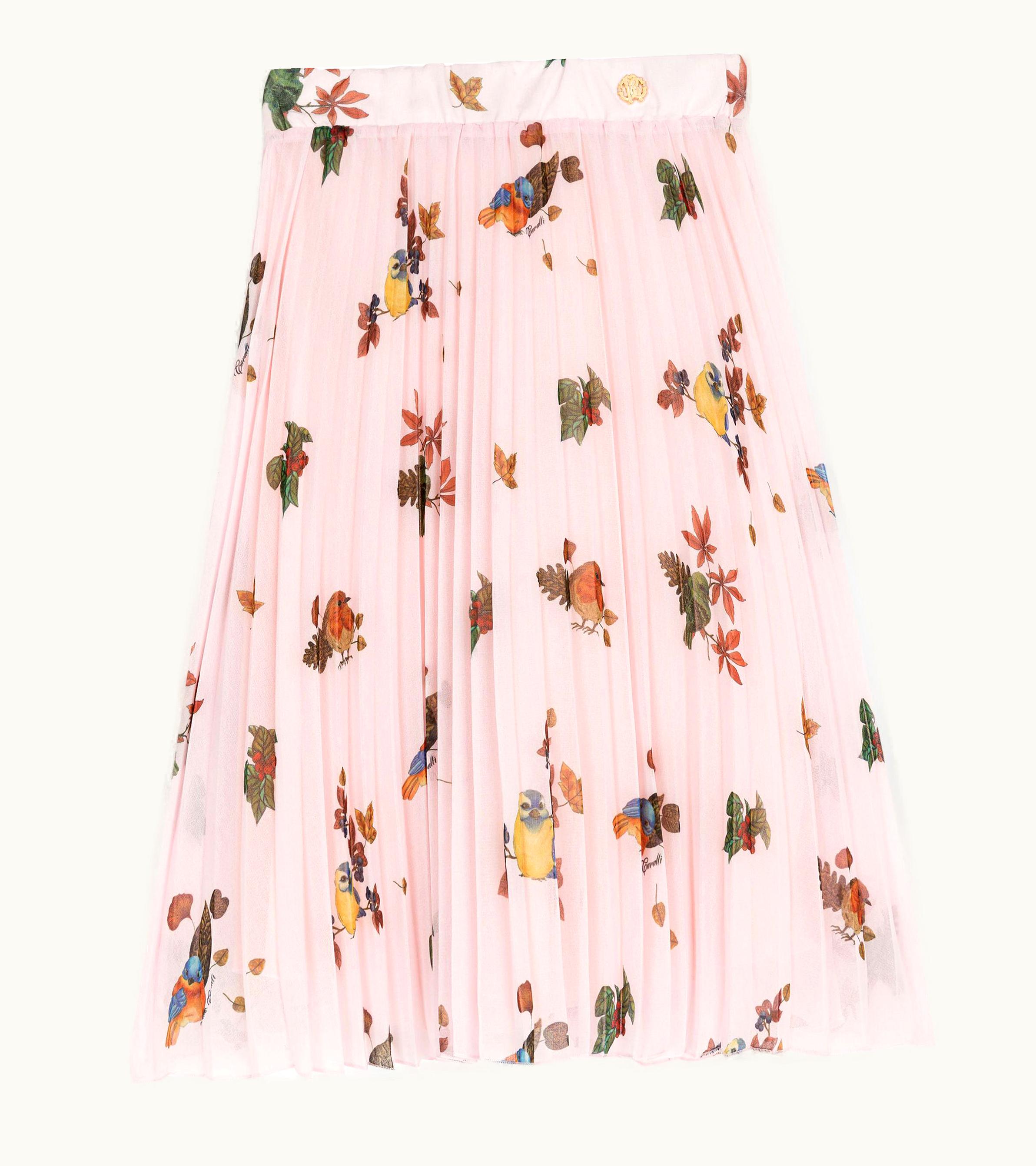 Roberto Cavalli Roberto Cavalli Bird-Print Pleated Skirt Baby Pink - Deluxe Edition