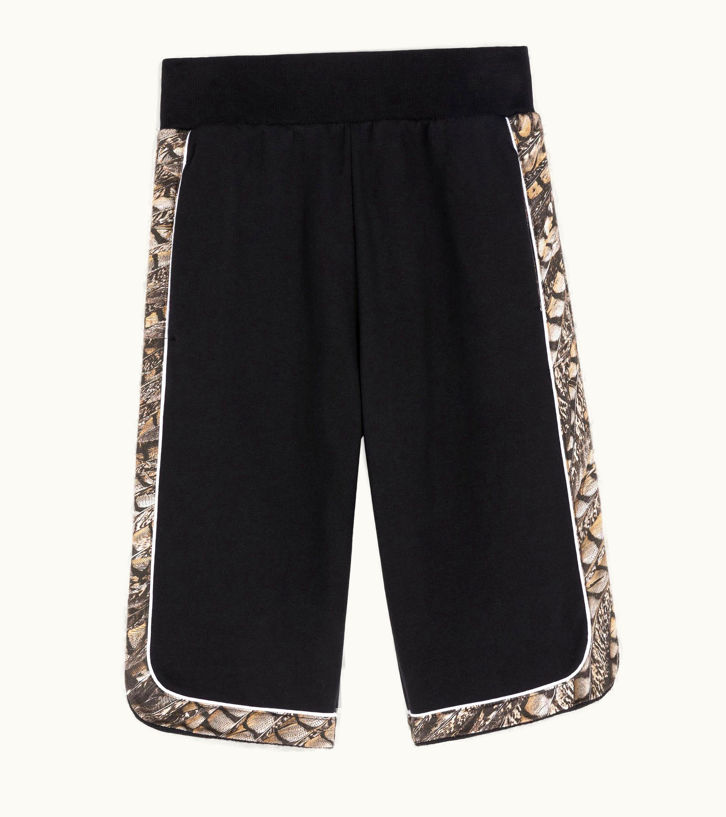 Roberto Cavalli Roberto Cavalli Falcon Print-Trim Cotton Shorts Black