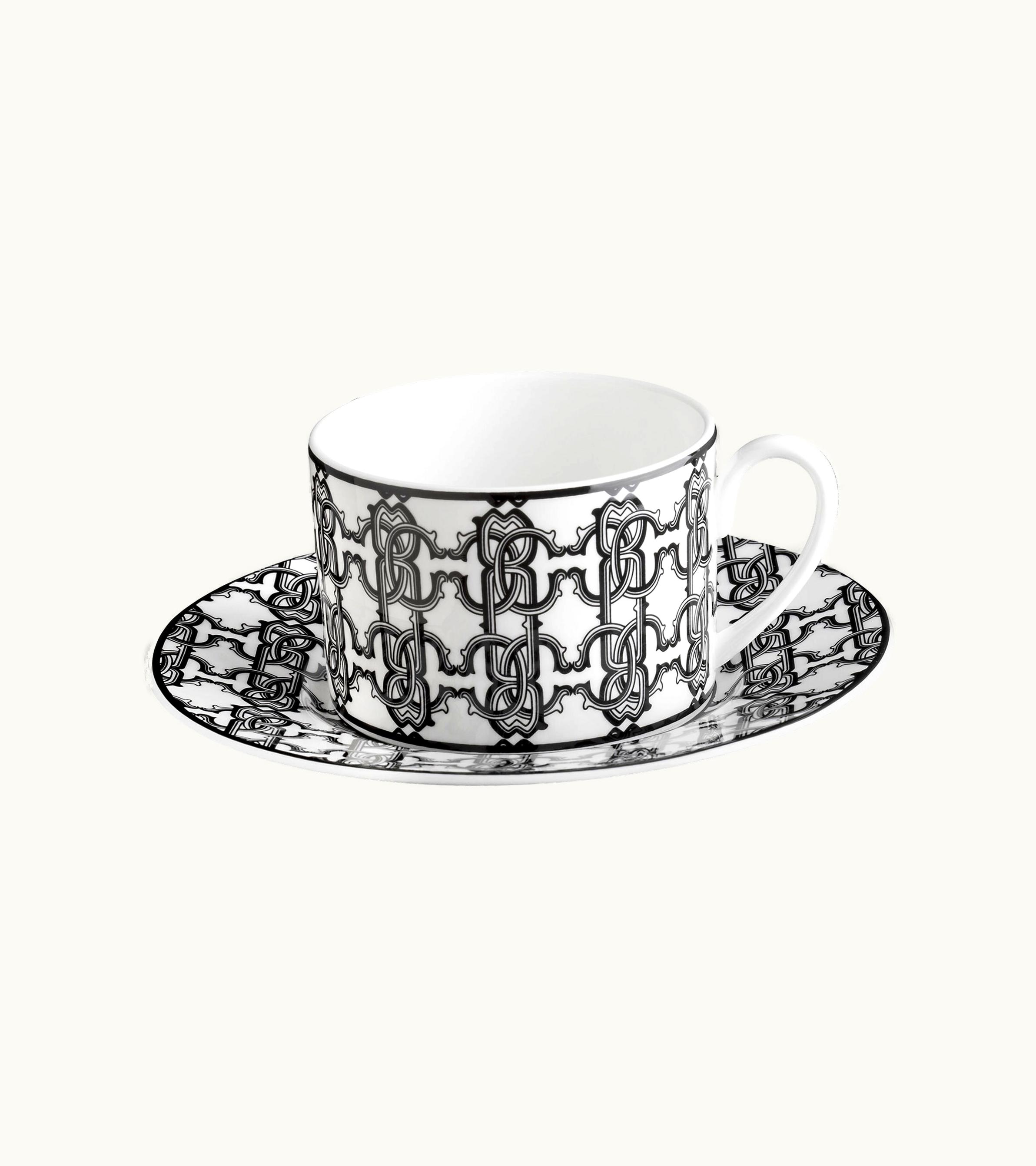 Roberto Cavalli Roberto Cavalli Monogram BLACK- 2 Tea Cups In Gift Box | Home & Lifestyle