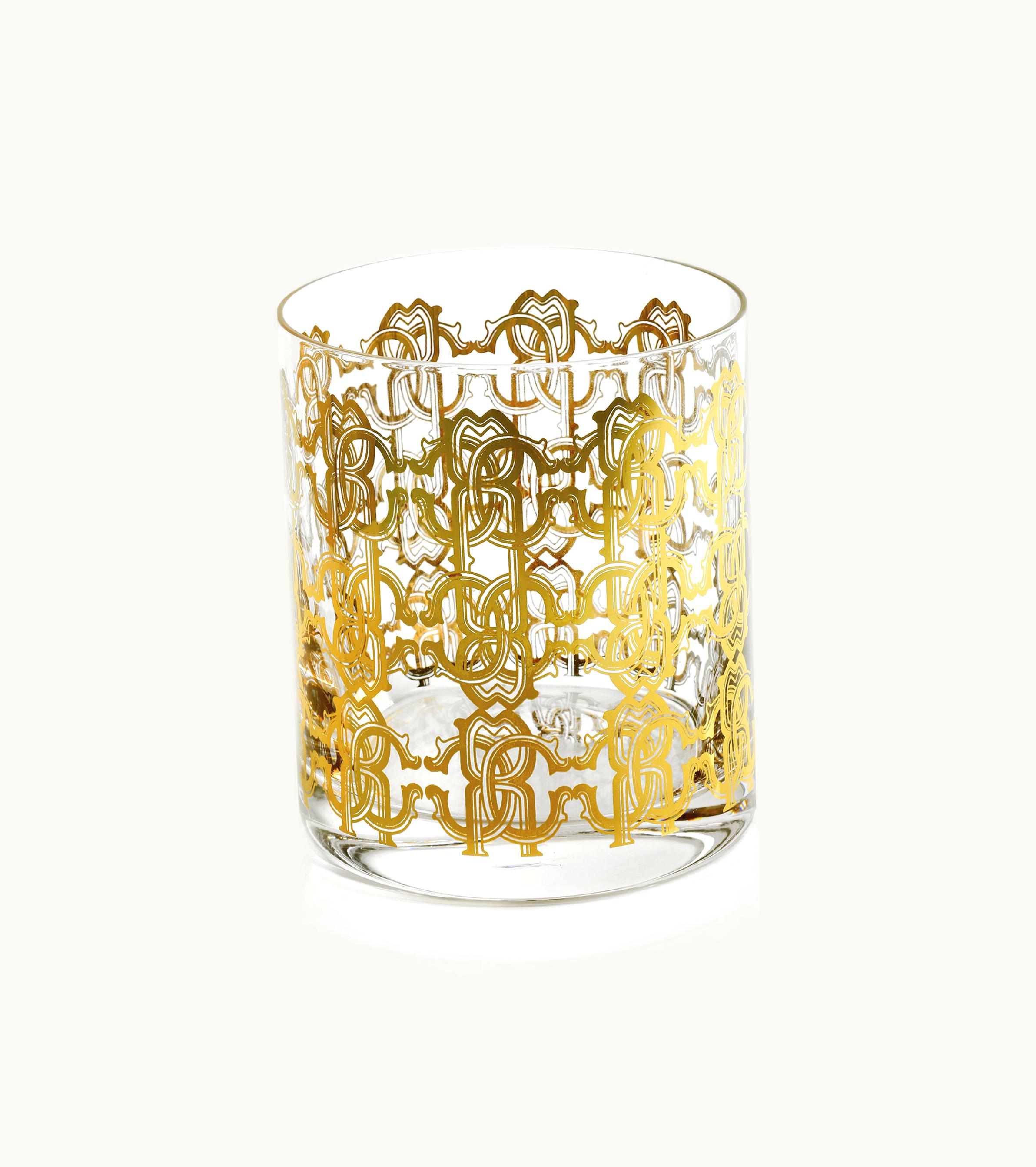 Roberto Cavalli Roberto Cavalli Monogram Allover Gold - 2 Glasses Set | Home & Lifestyle