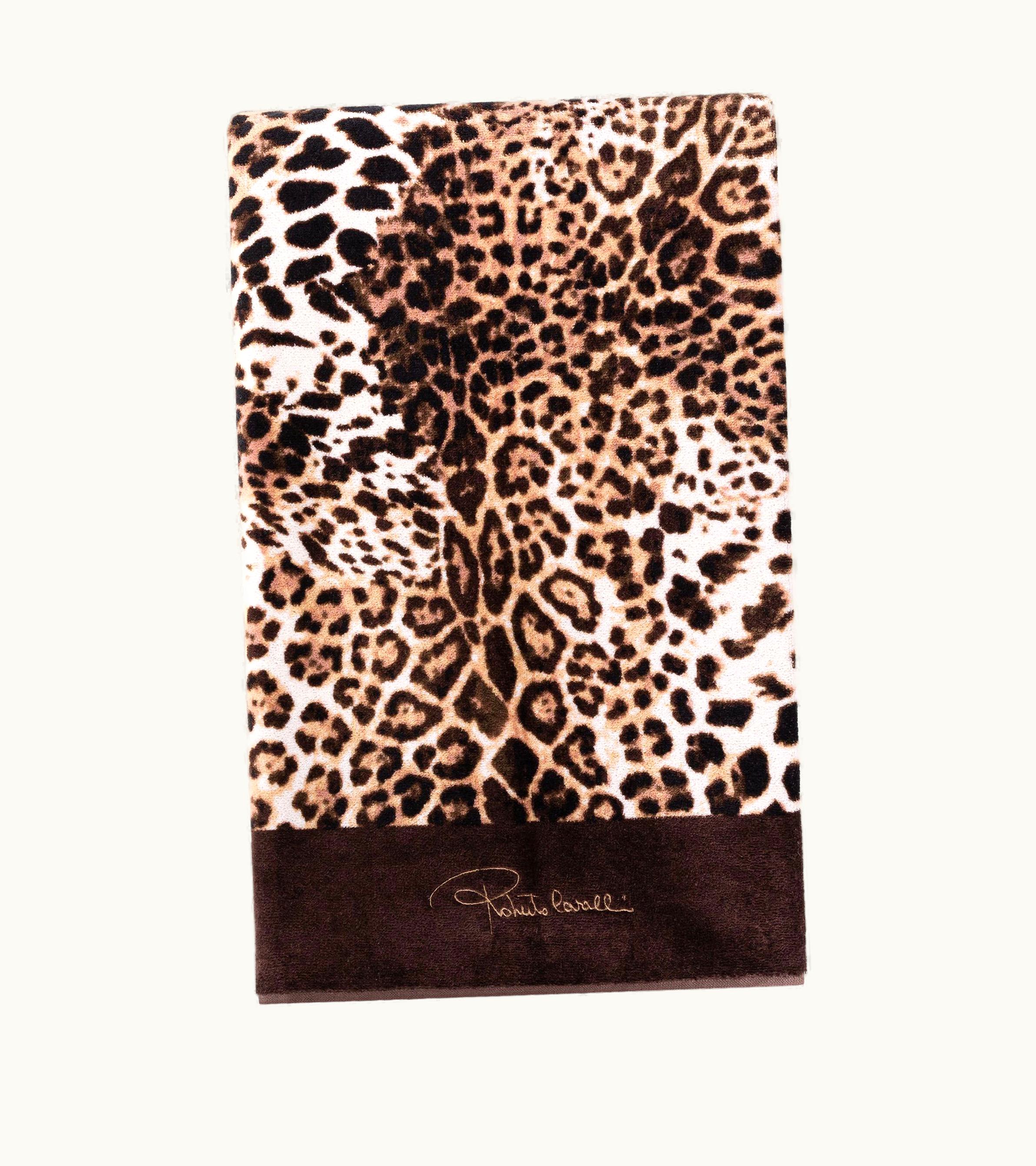 Roberto Cavalli Bravo Towel, Animalier 001 Marrone