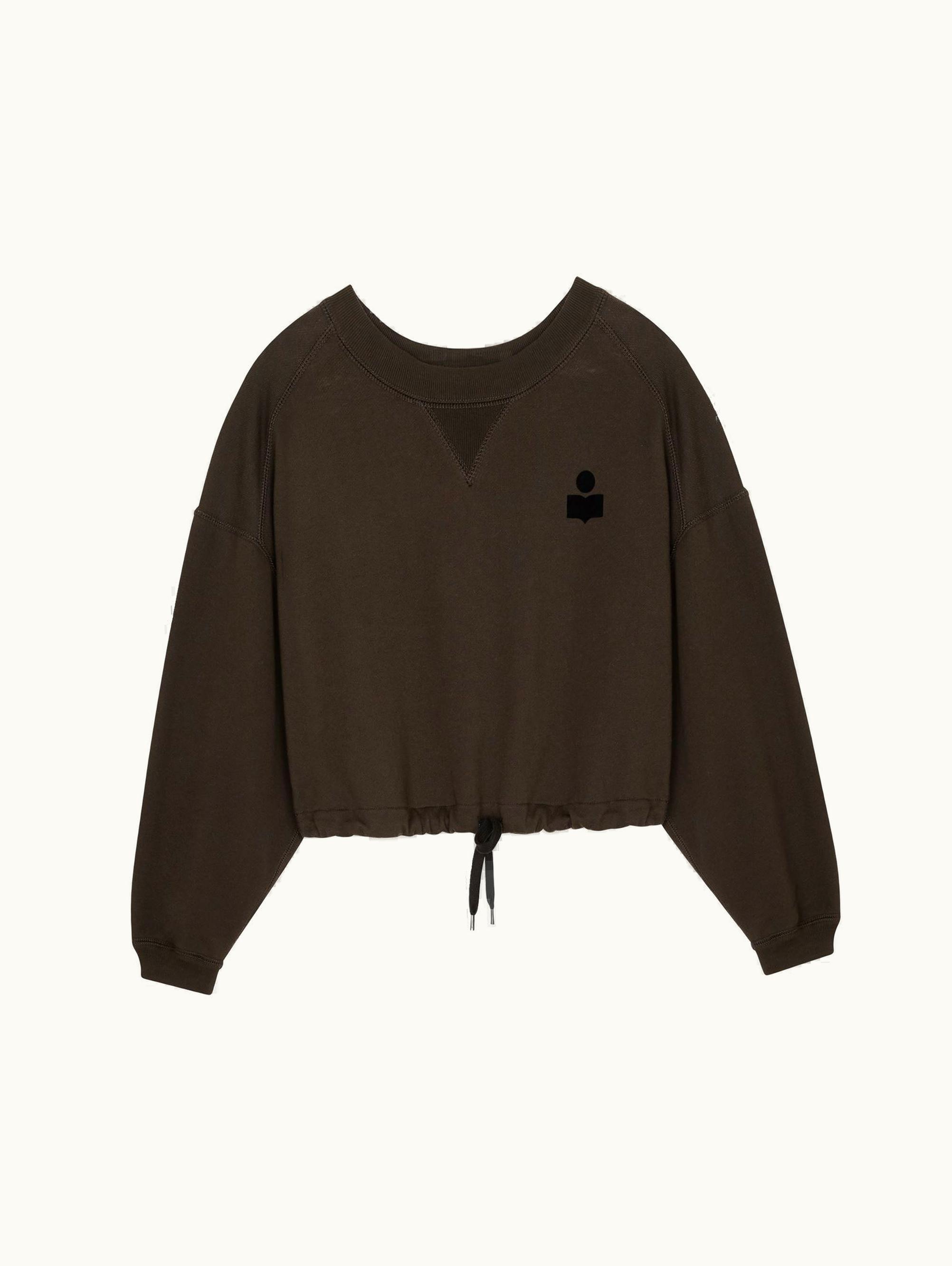 Isabel Marant Isabel Marant Margo Short Logo Sweatshirt Faded Black Organic Cotton Blend