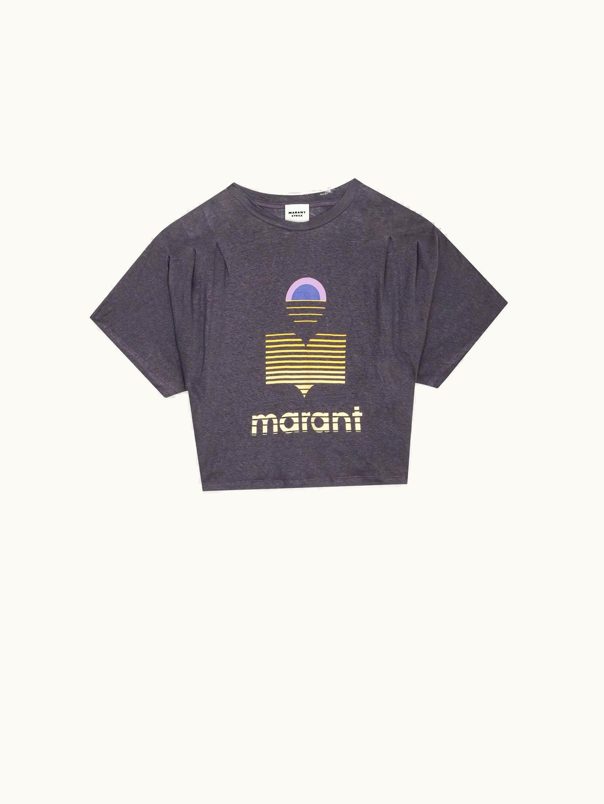 Isabel Marant Isabel Marant Kyanza Logo TEE-SHIRT Faded Night TS0048FAB1N11E30FN