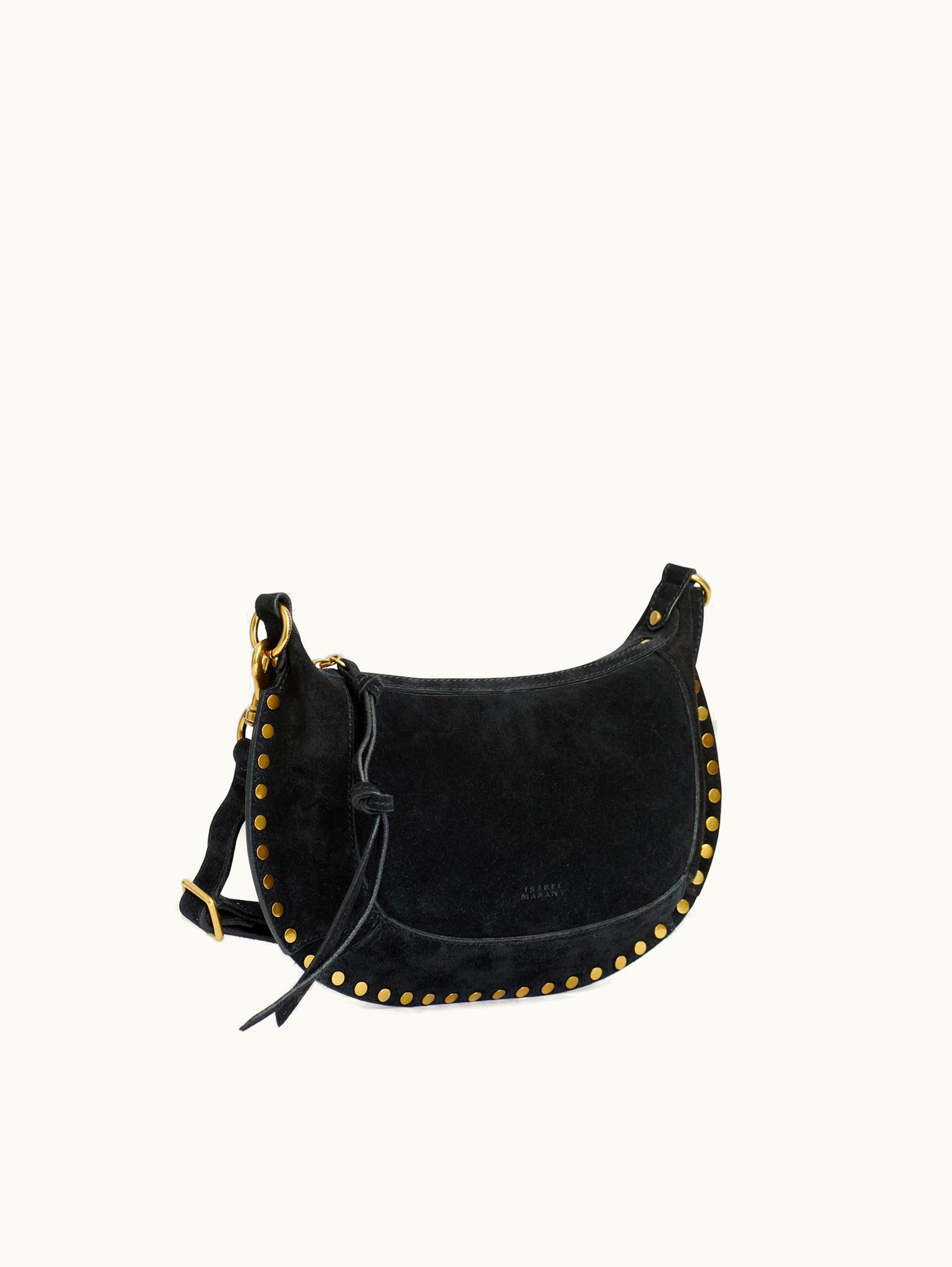 Isabel Marant Isabel Marant Oskan Moon Suede Leather Shoulder Bag Black