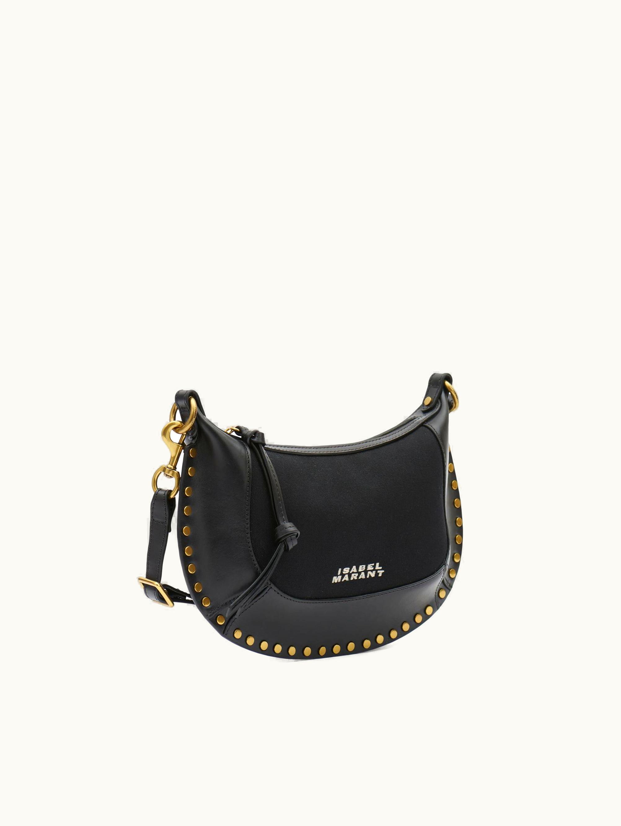 Isabel Marant Isabel Marant Oskan Moon Leather And Cotton Shoulder Bag Black
