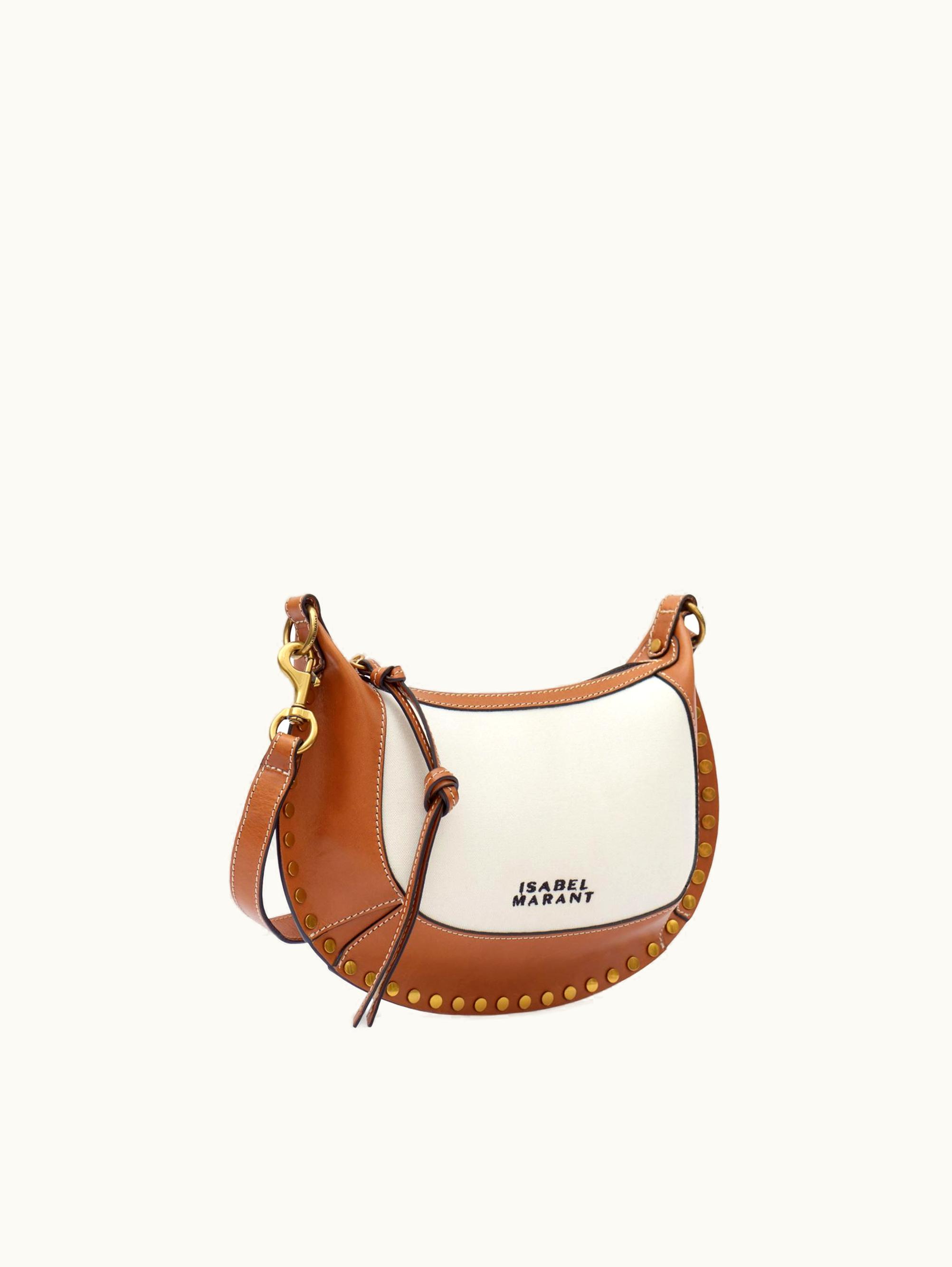 Isabel Marant Isabel Marant Oskan Moon Leather And Cotton Shoulder Bag Ecru / Cognac