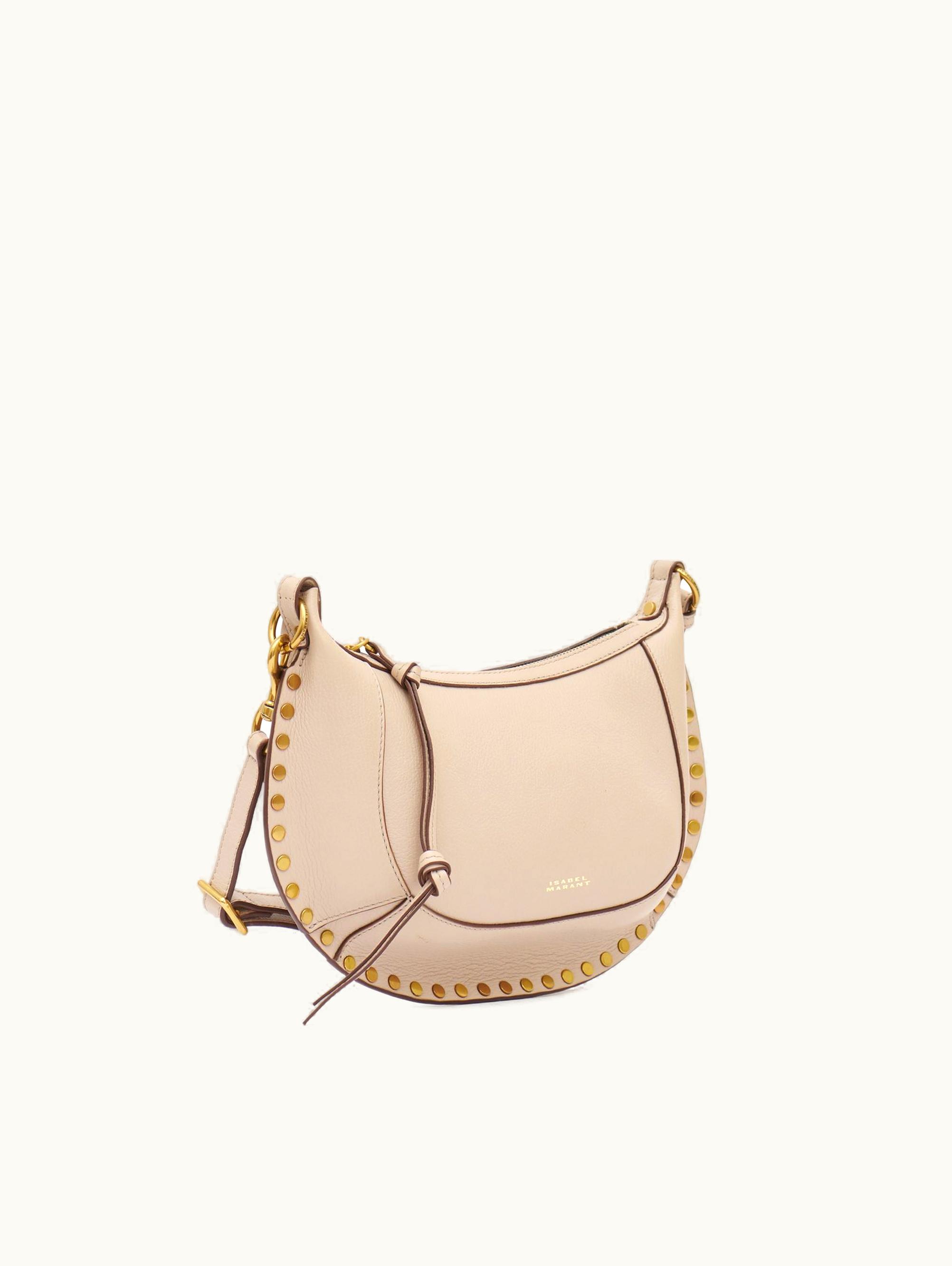 Isabel Marant Isabel Marant Oskan Moon Grainy Leather Shoulder Bag Light Beige