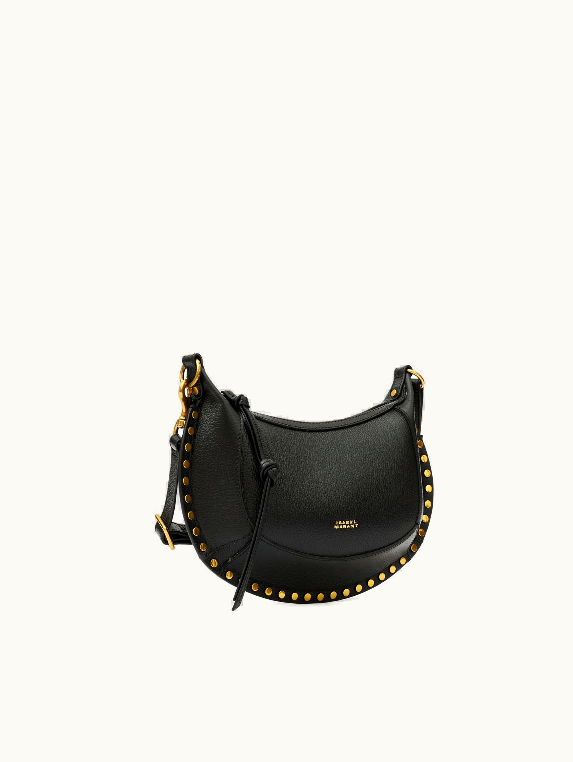 Isabel Marant Isabel Marant Oskan Moon Grained Leather Shoulder Bag Black PP0003FAA1C02M01BK
