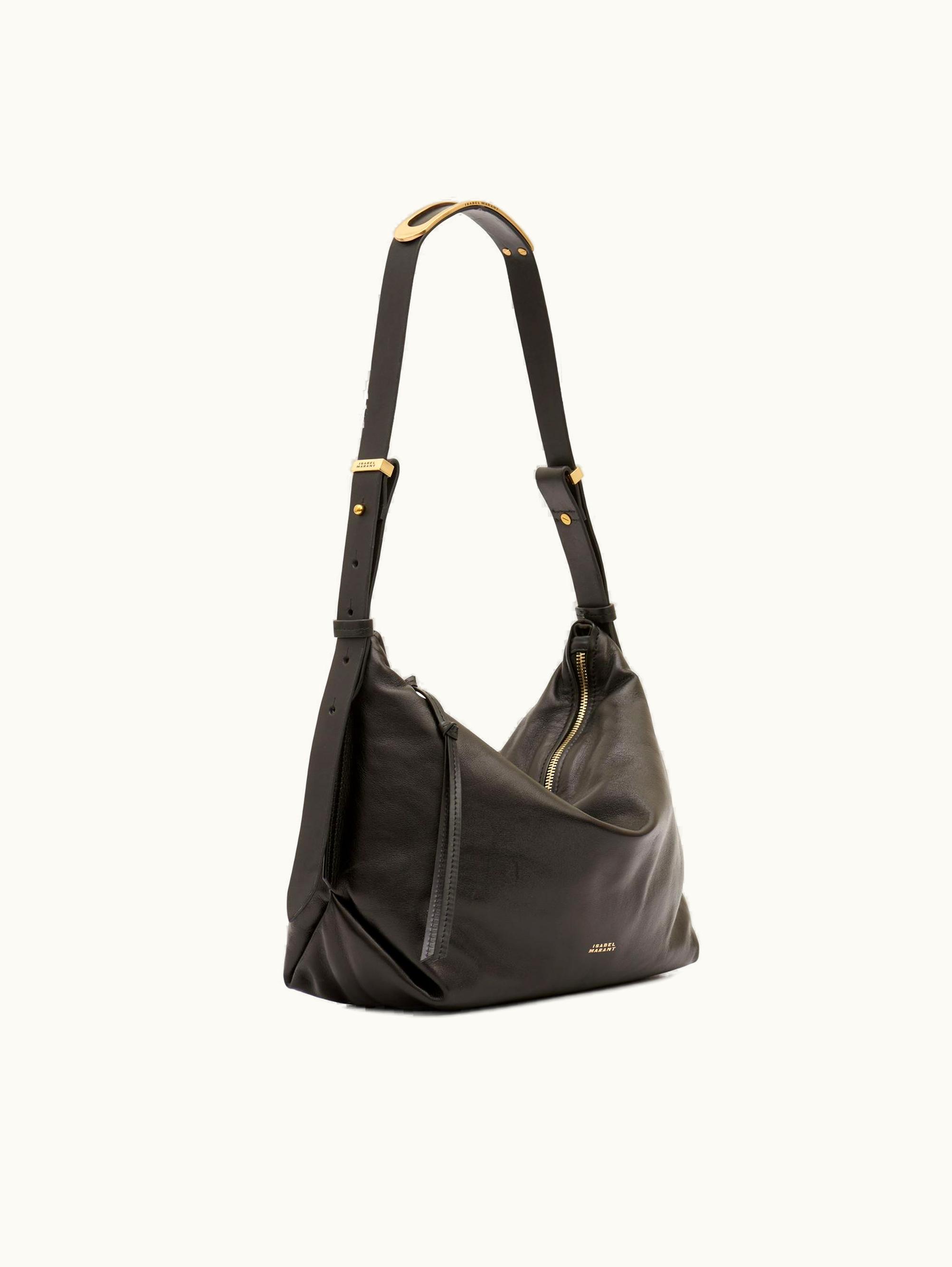 Isabel Marant Isabel Marant Leyden Leather Shoulder Bag Black PP0037FAA4C01M01BK