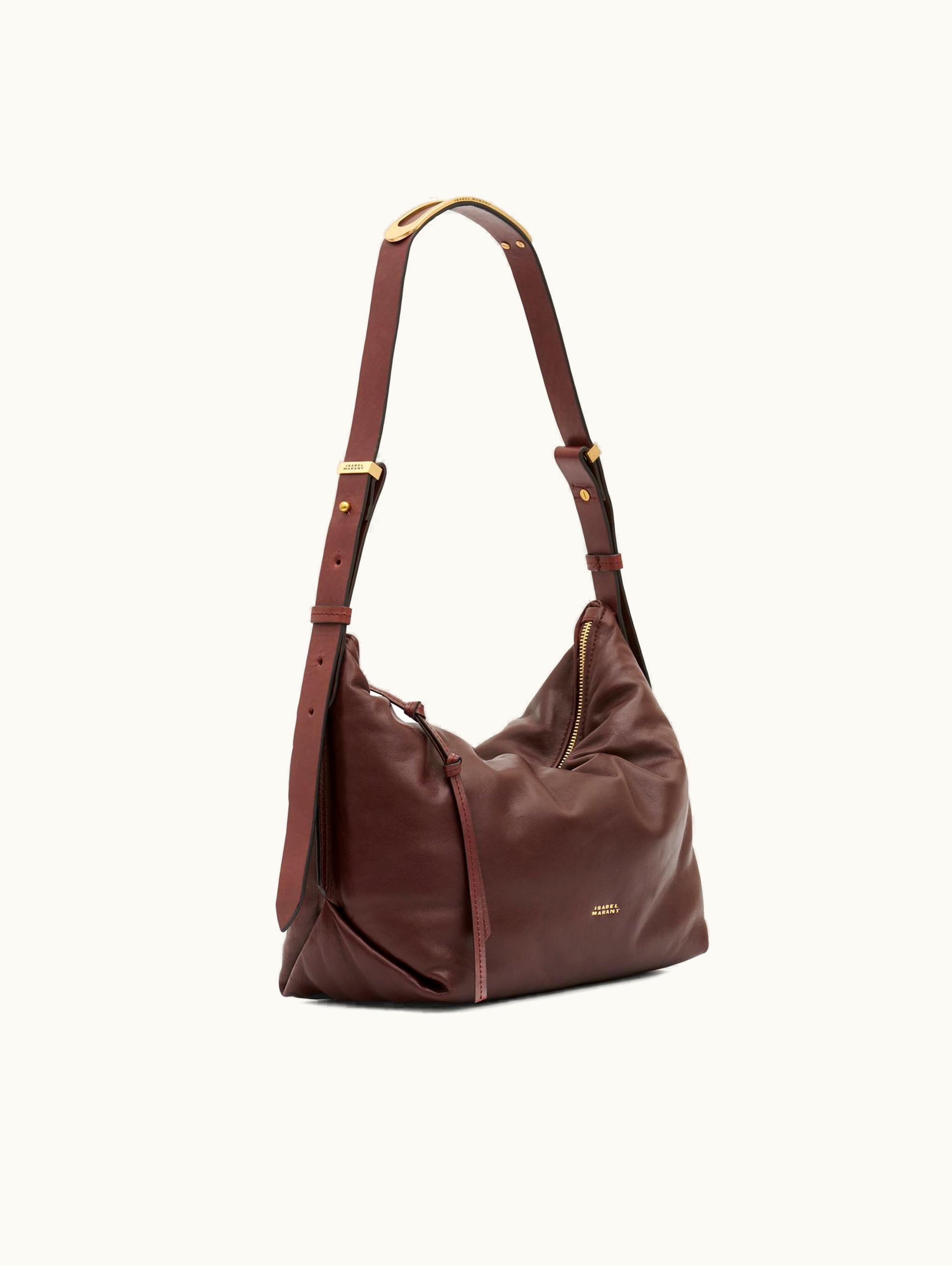 Isabel Marant Isabel Marant Leyden Leather Shoulder Bag Burgundy PP0037FAA4C01M80BY