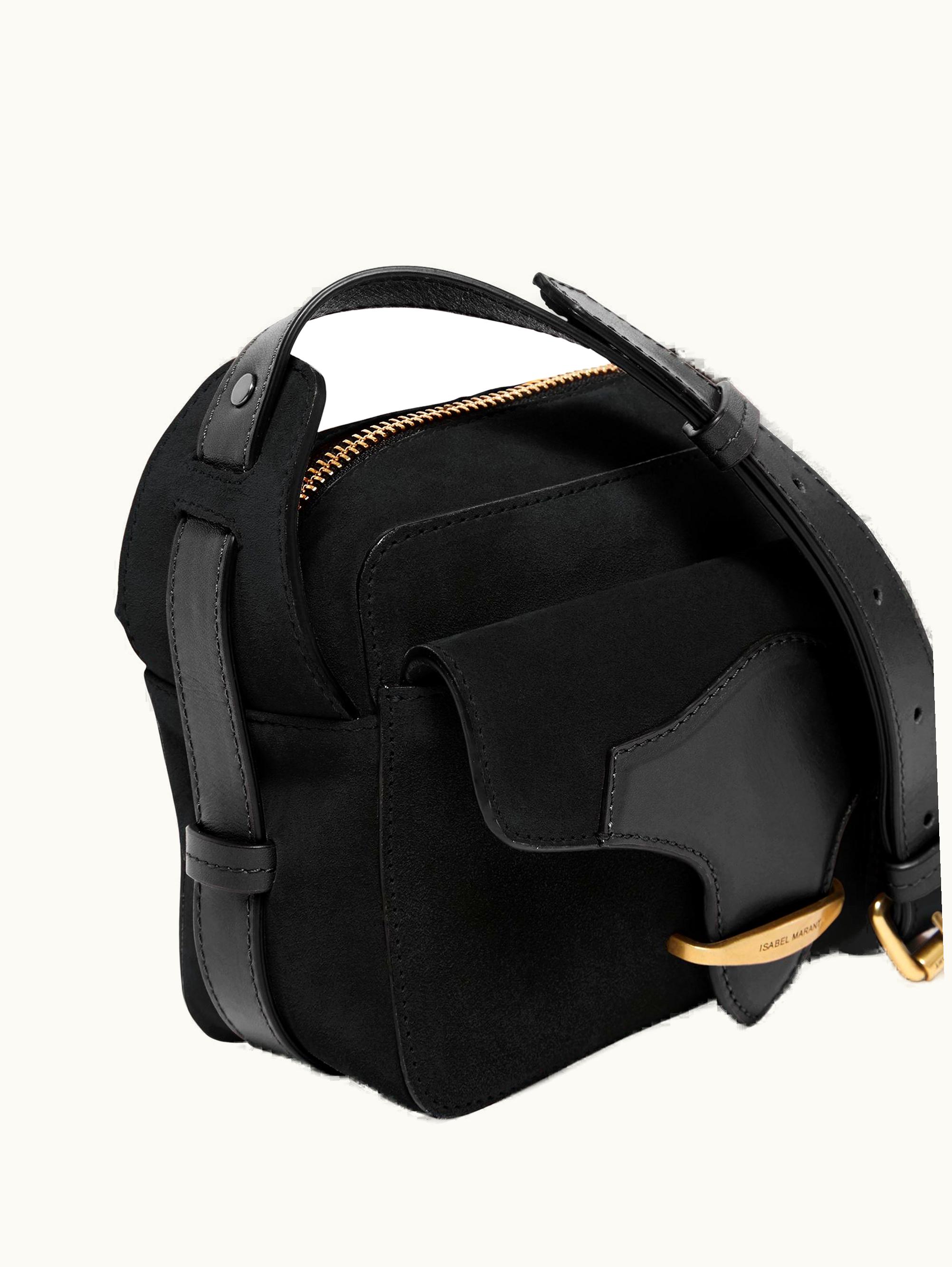 Isabel Marant Isabel Marant Wasy Calf Suede Leather Shoulder Strap Bag Black