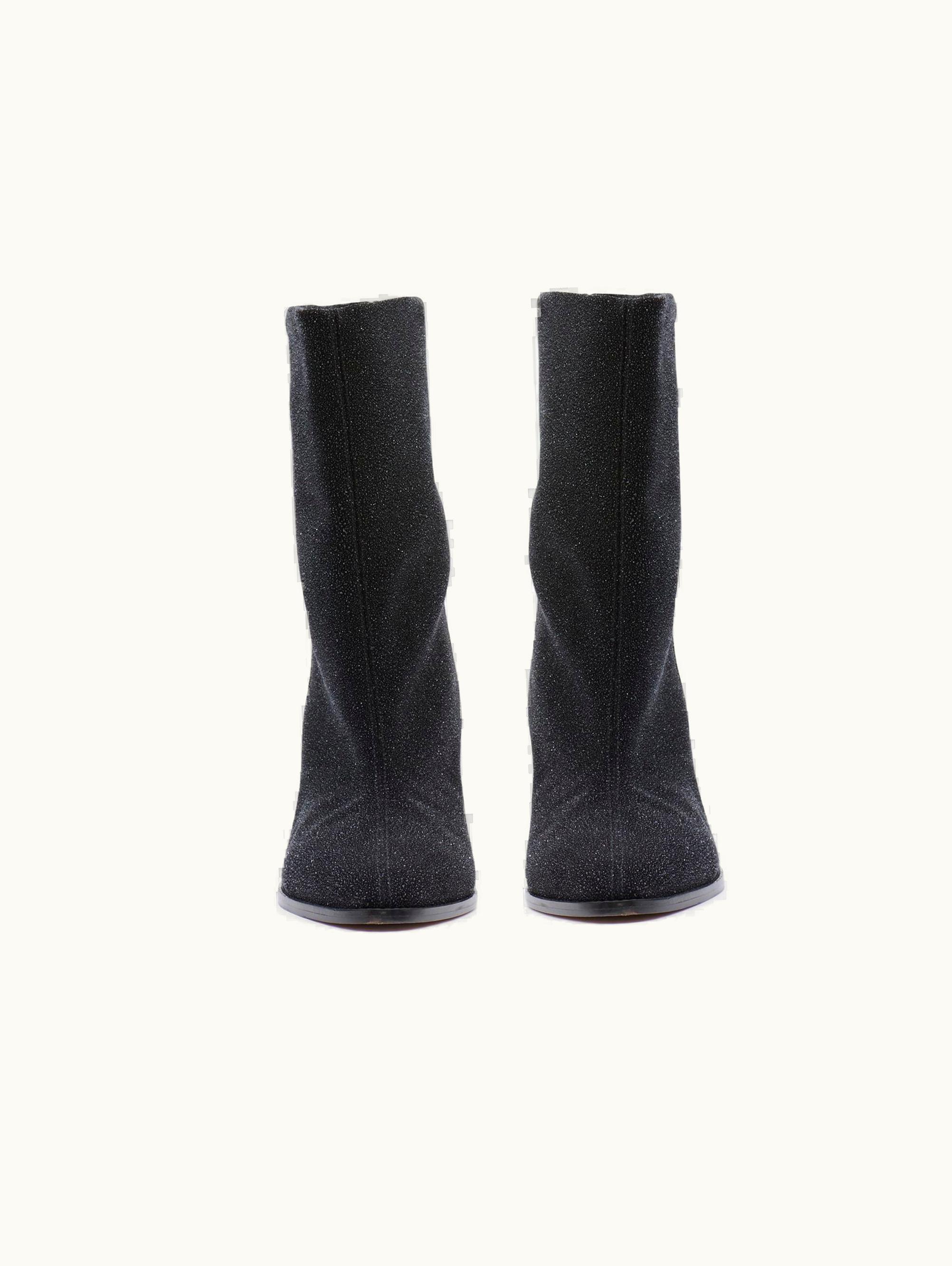 Isabel Marant Isabel Marant Rouxa Glitter Suede Leather Boots Black