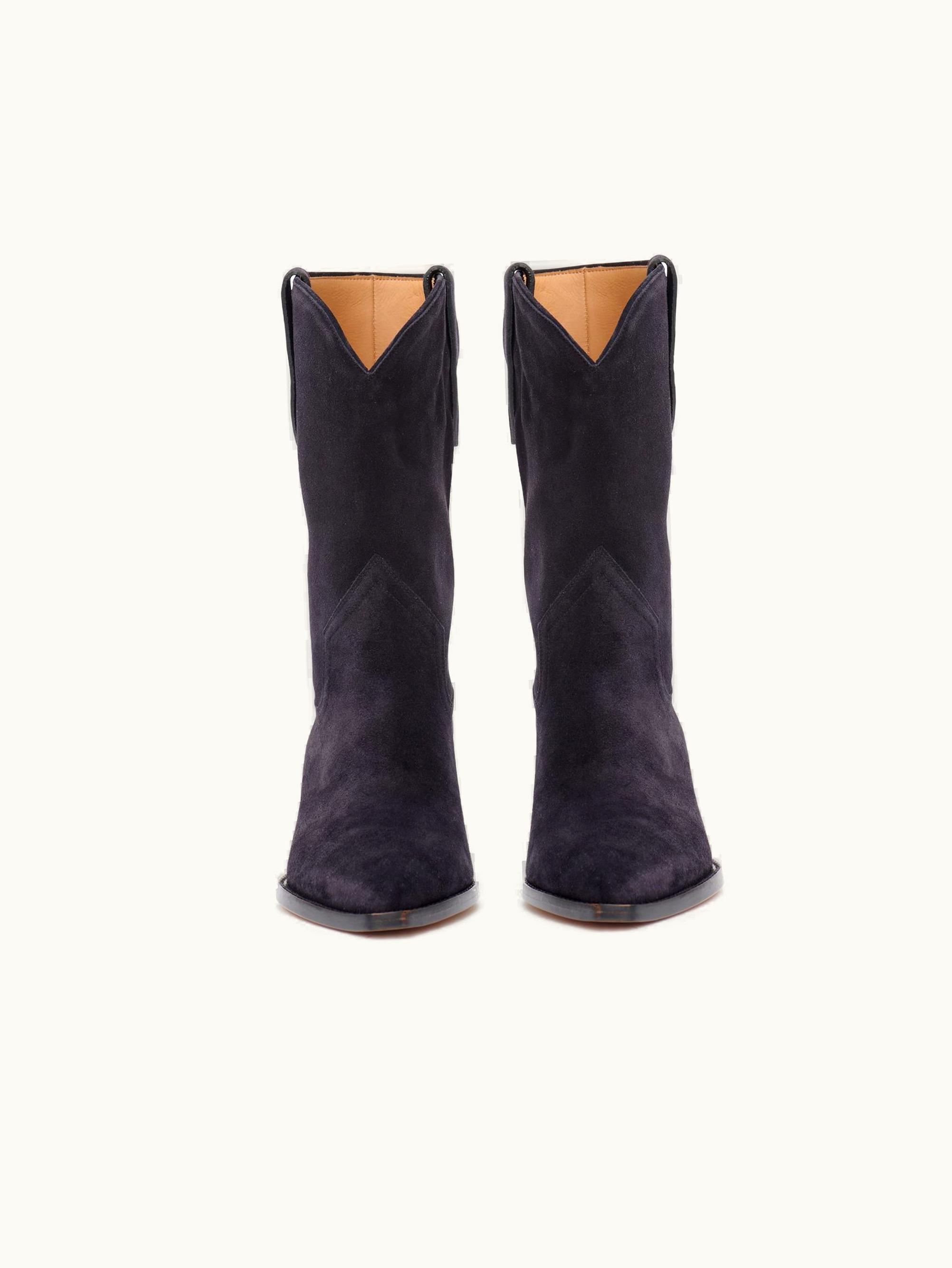 Isabel Marant Isabel Marant Dahope Suede Cowboy Boots Faded Black