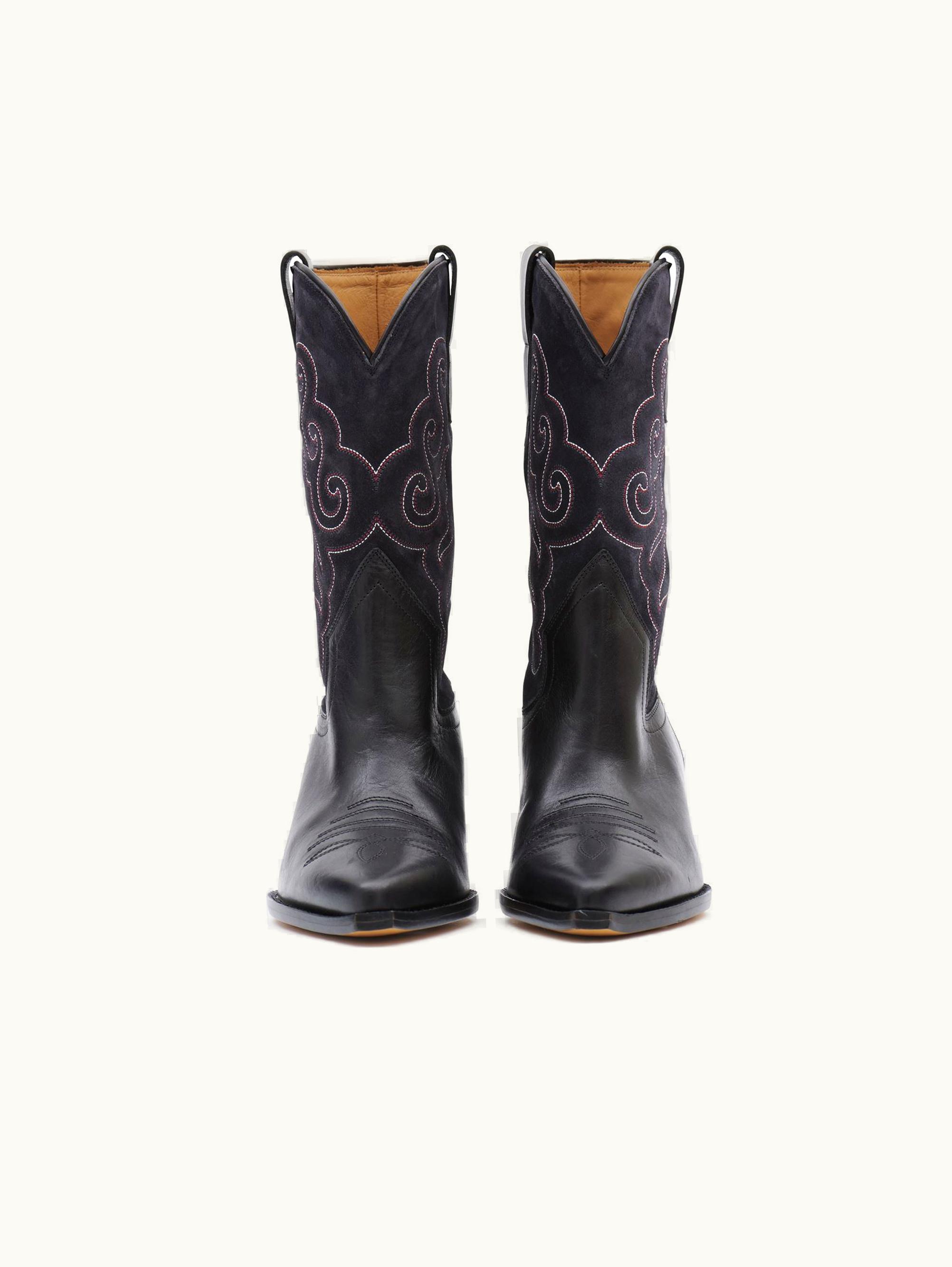 Isabel Marant Isabel Marant Duerto Suede Cowboy Boots Black / Faded Black