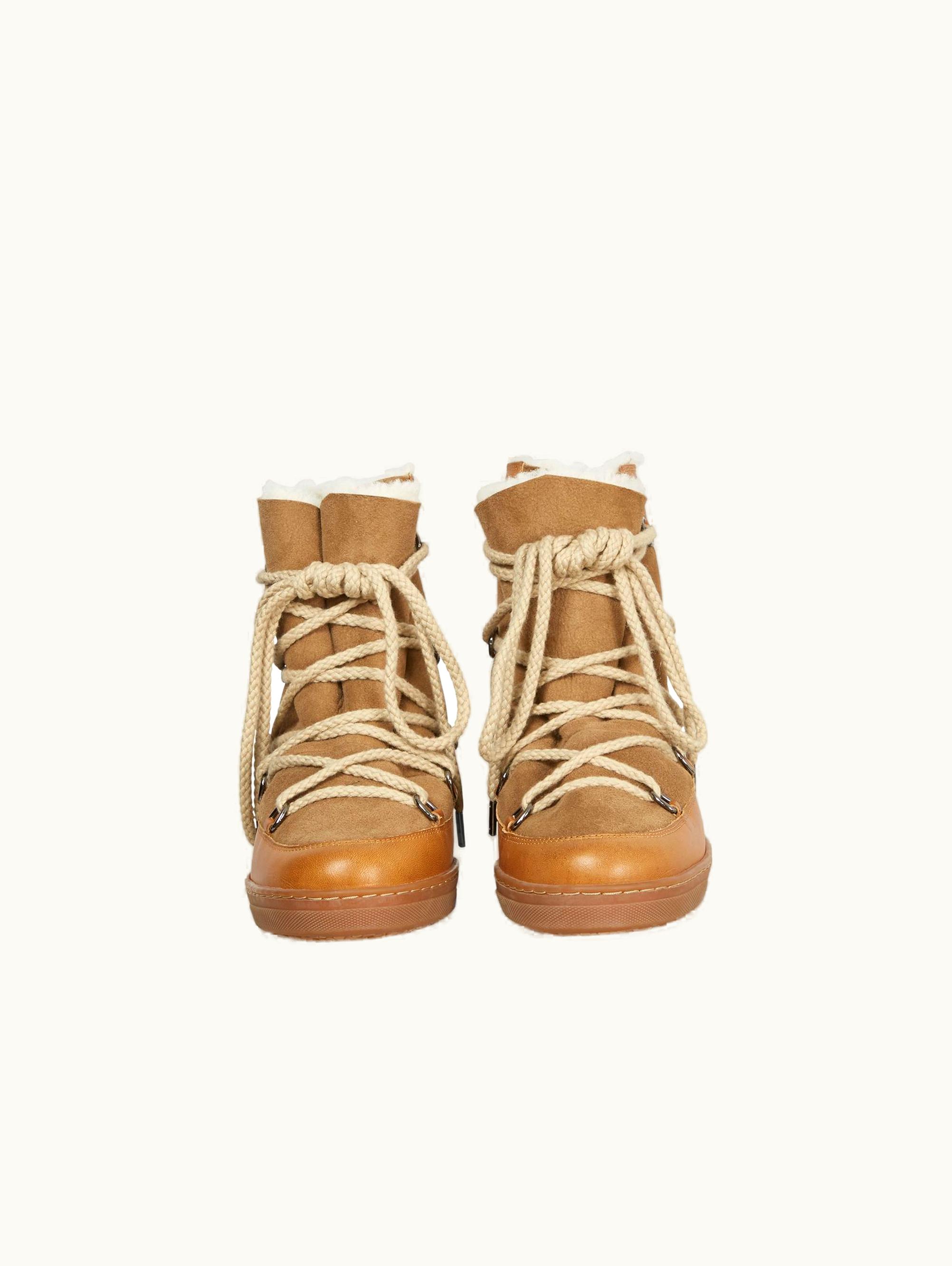 Isabel Marant Isabel Marant Nowles Calfskin Leather Snow Boots Camel