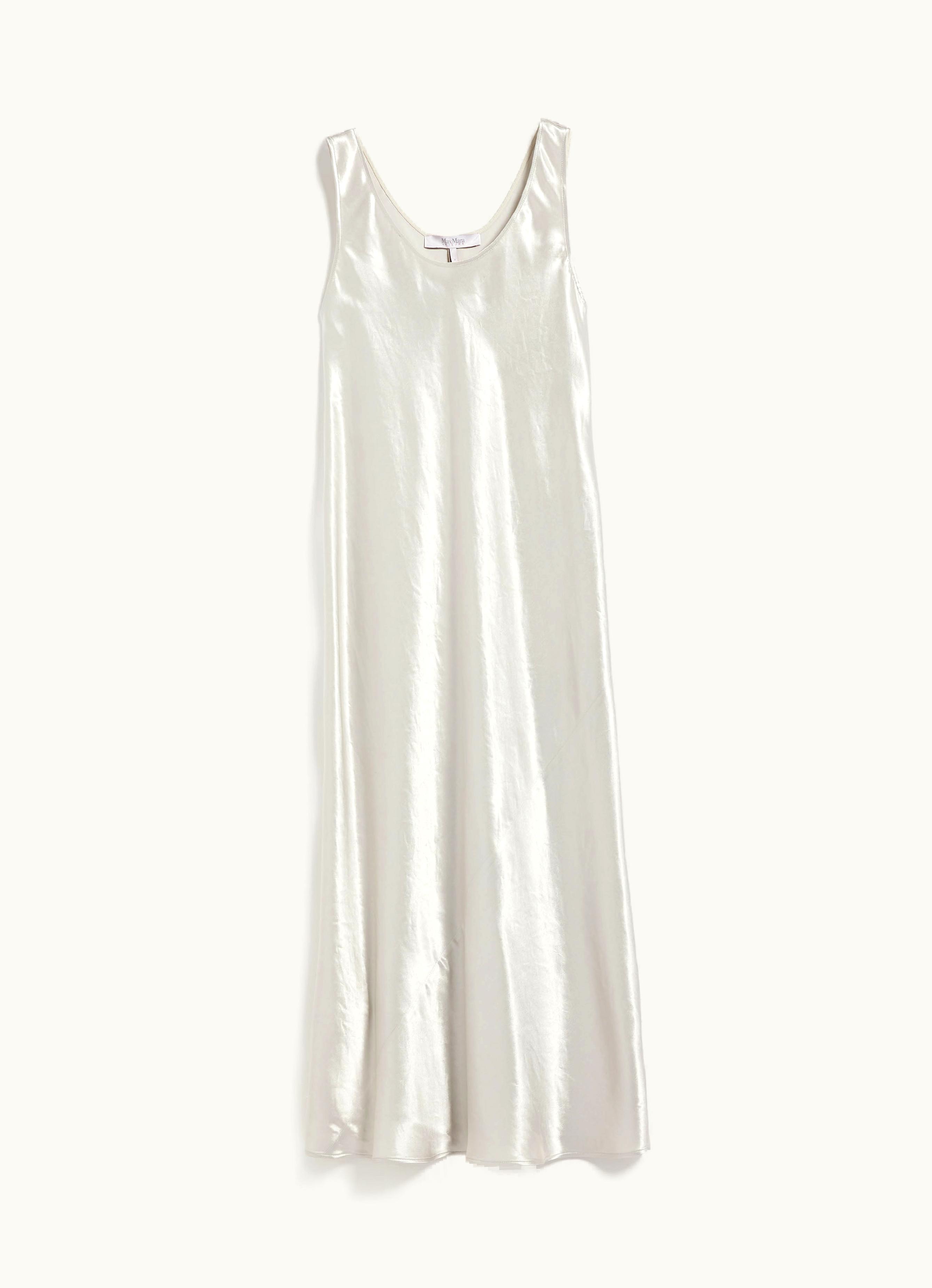 Max Mara Max Mara Long Technical Satin Dress Stone Talete