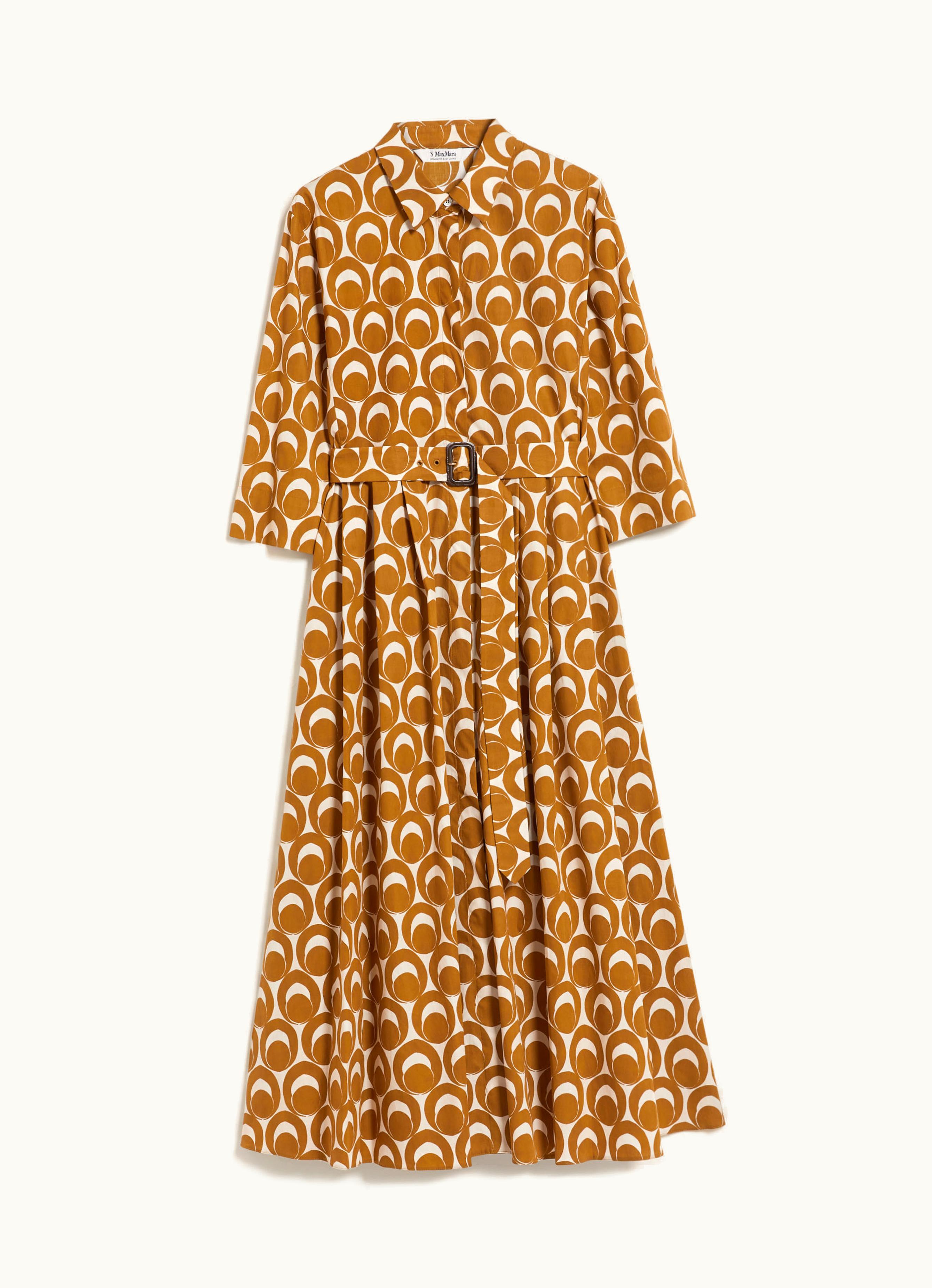 Max Mara Max Mara Printed Poplin Shirt Dress Yellow Mintea