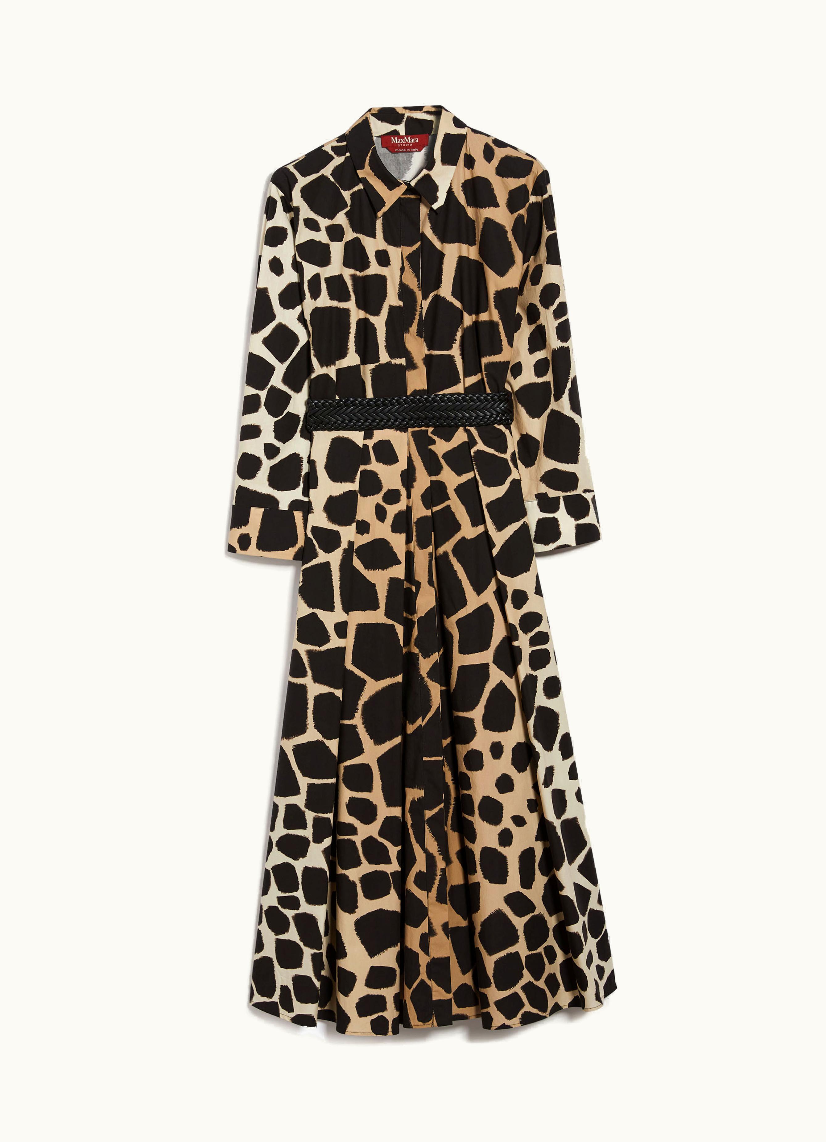 Max Mara Max Mara Printed Poplin Shirt Dress Beige Arabba