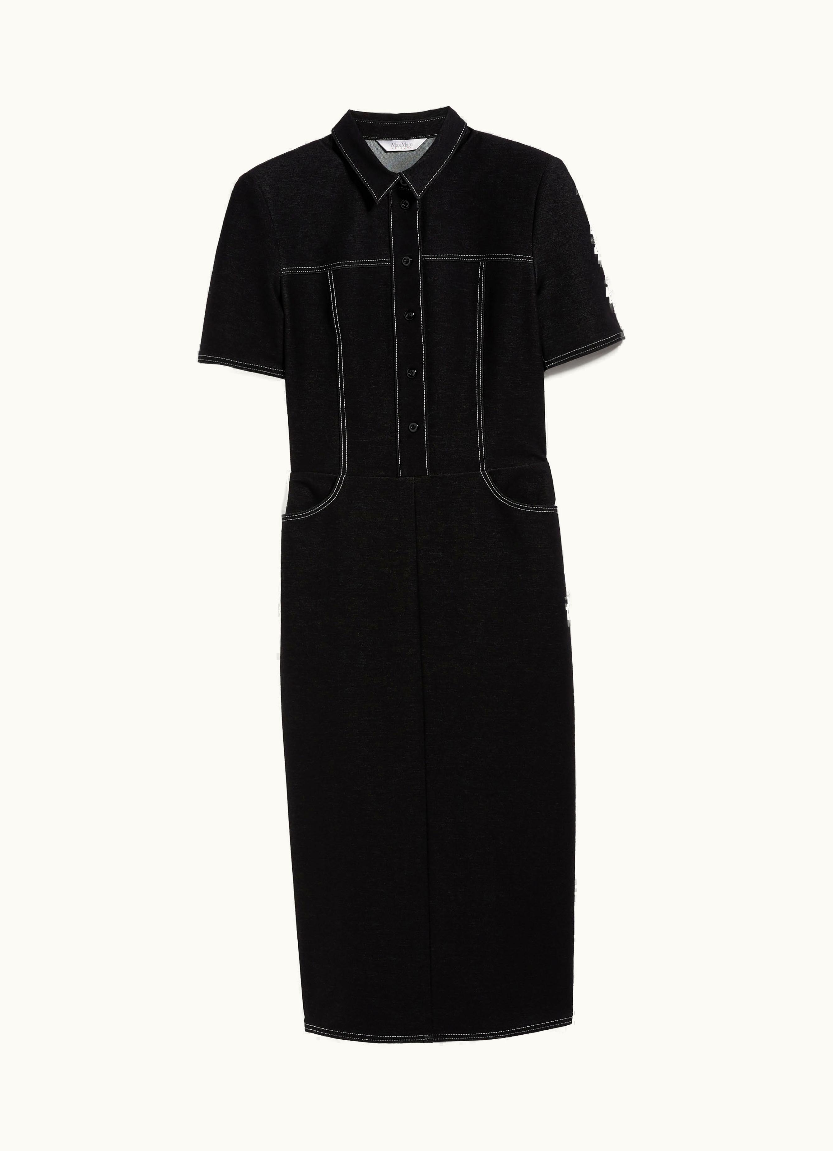 Max Mara Max Mara Denim-look Jersey Shirt Dress Black Faro