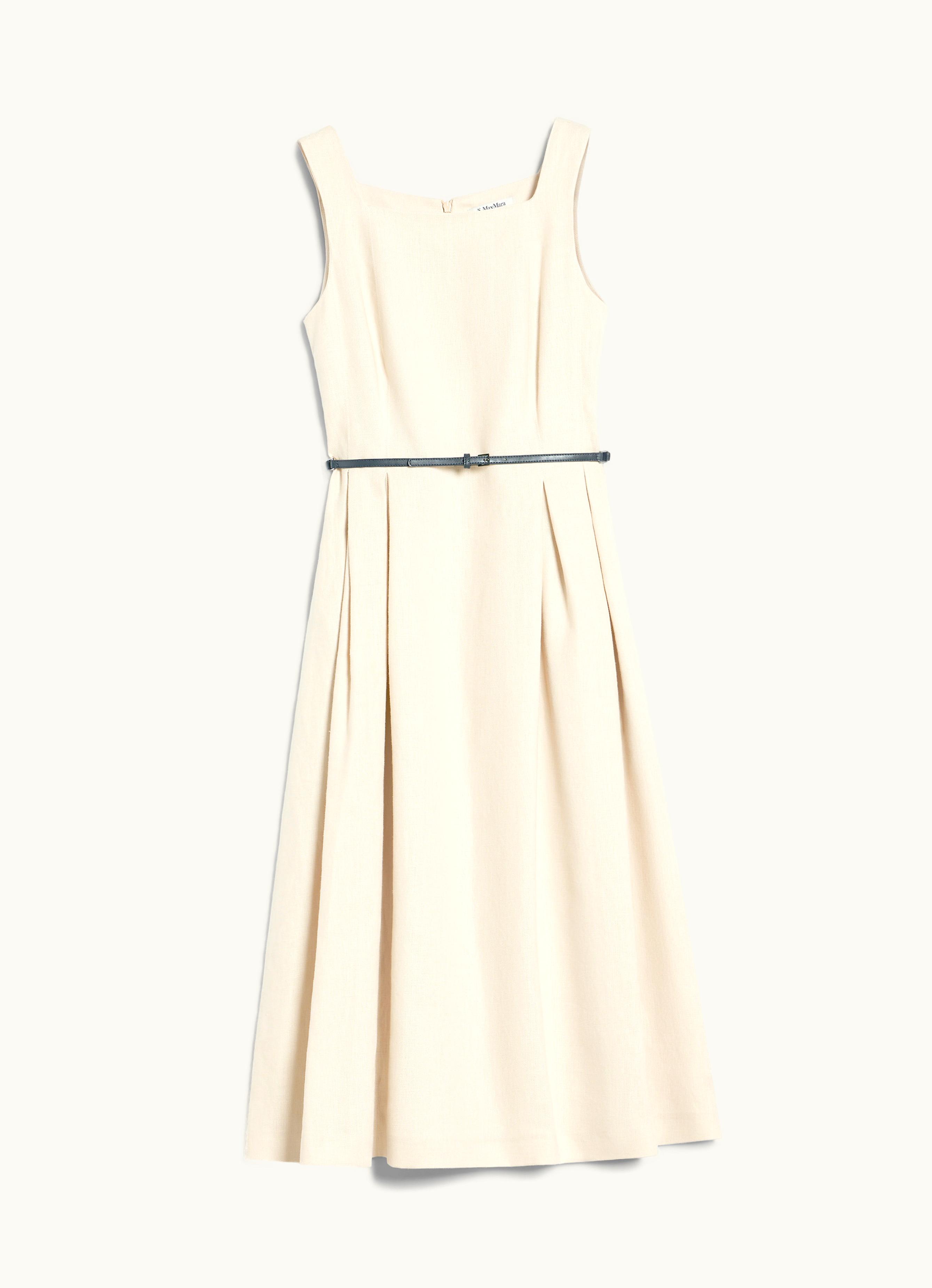Max Mara Max Mara Linen Dress With Belt Beige Cipro
