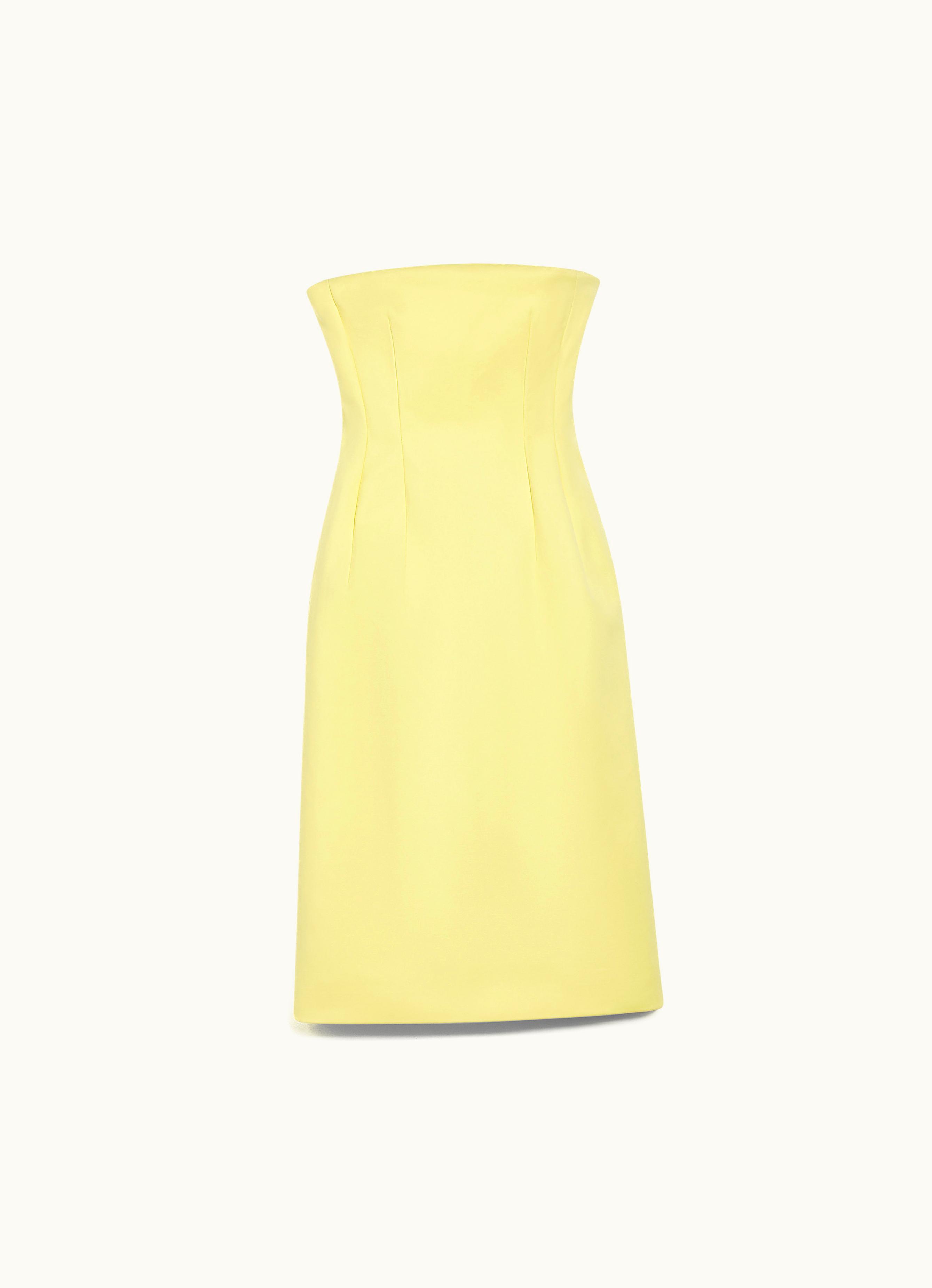 Max Mara Max Mara Double-faced Cotton Bustier Dress Bright Yellow Editta