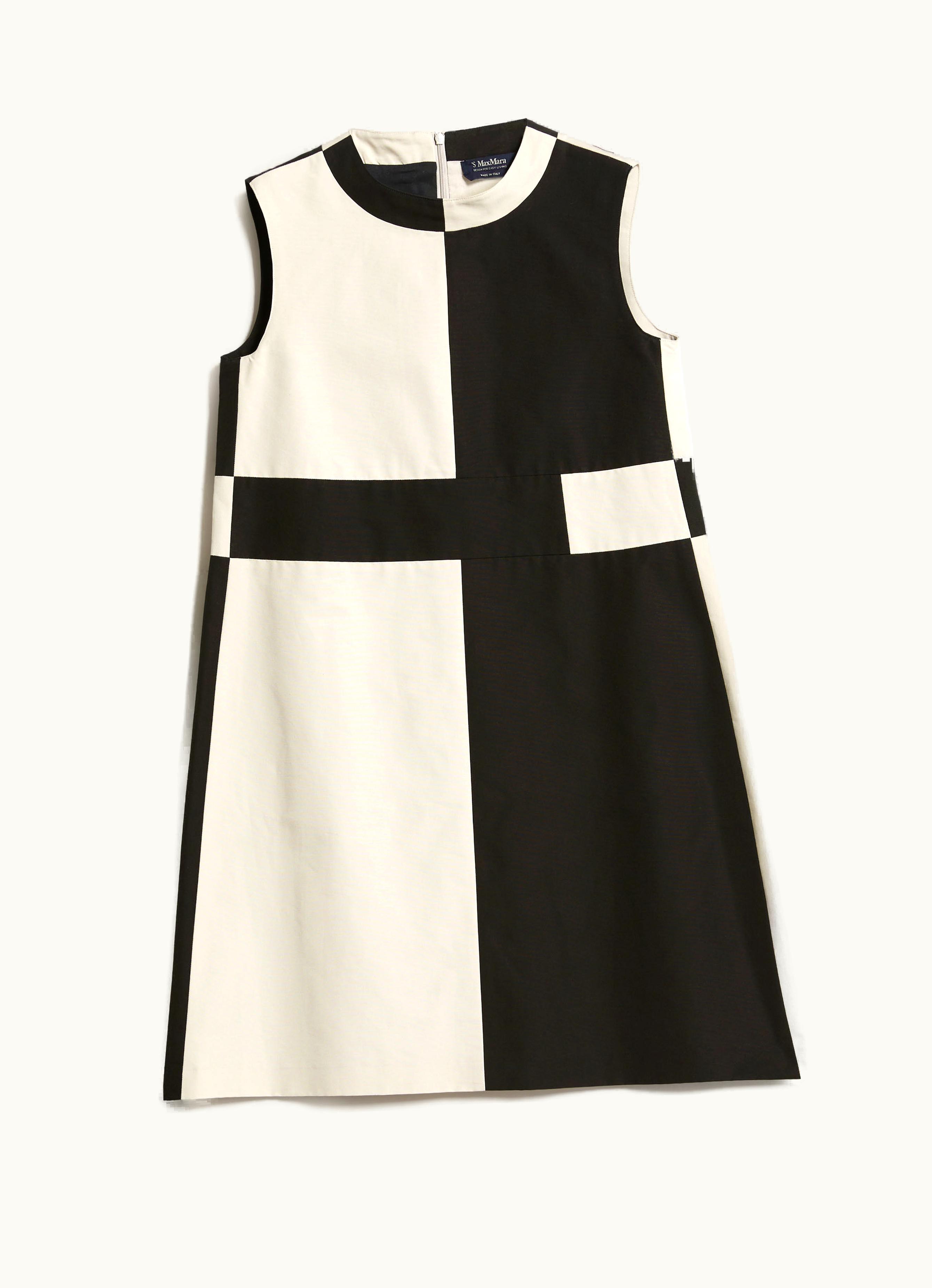 Max Mara Max Mara Short Dress In Cotton Faille Black Nausica