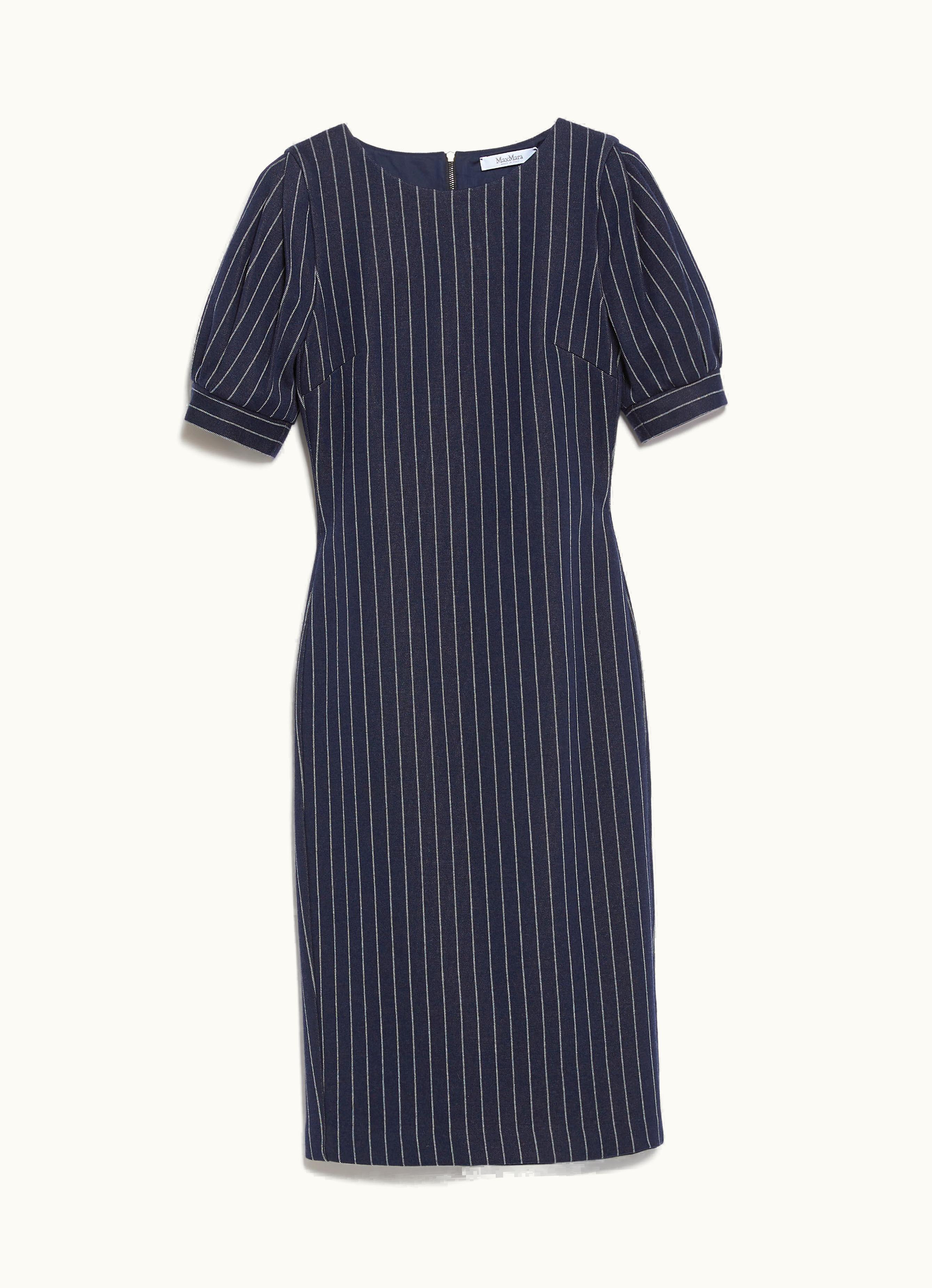 Max Mara Max Mara Cotton Cashmere And Silk Midi Dress Ultramarine Tunica