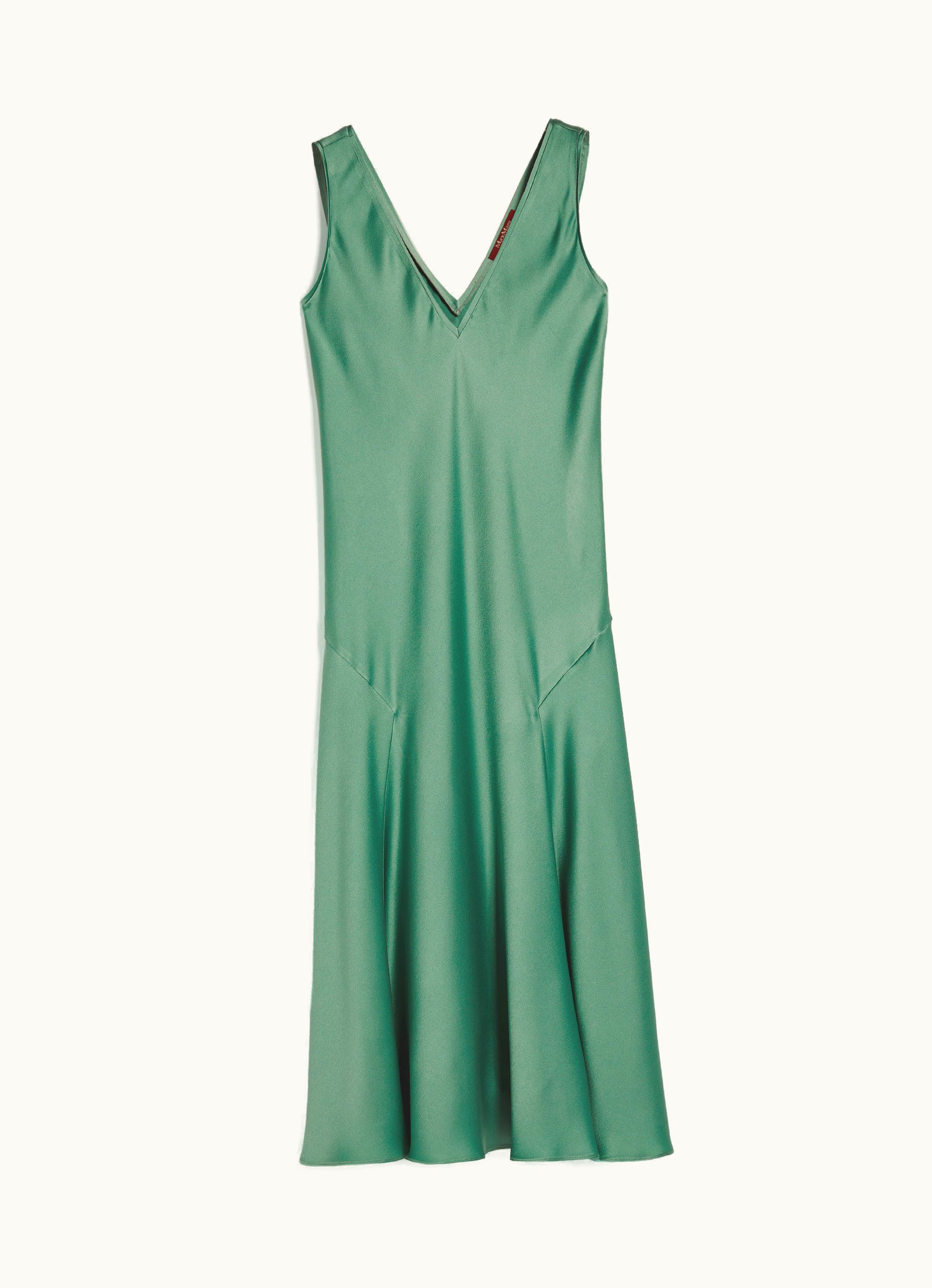 Max Mara Max Mara Flowing Envers Satin Dress Jade Acqui